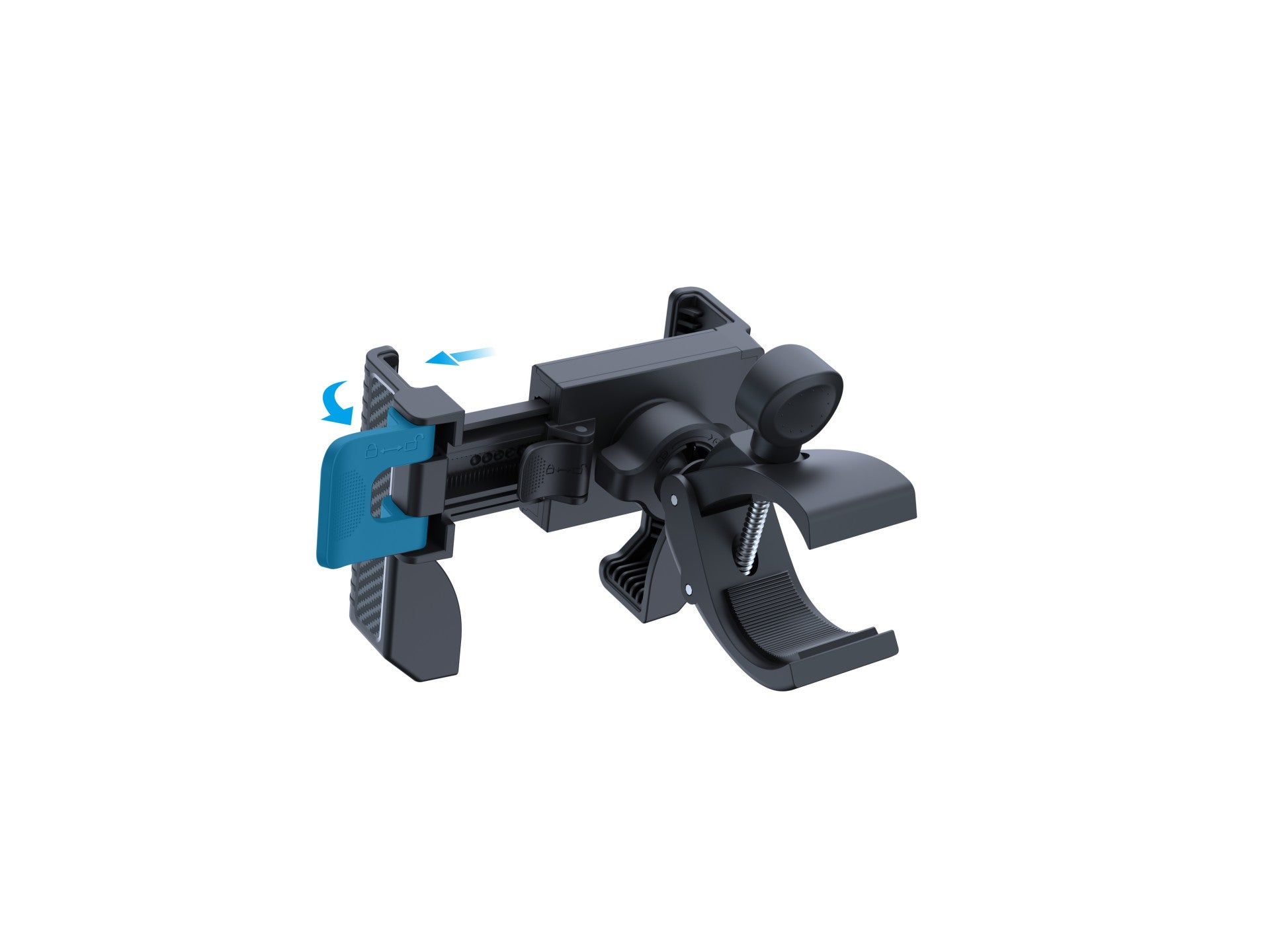 Techancy TI2338 Universal Mobile Phone Holder, Compatible with Bicycle/Motorcycle, 4.5-7.2 Inches, ABS+Silicone, Black