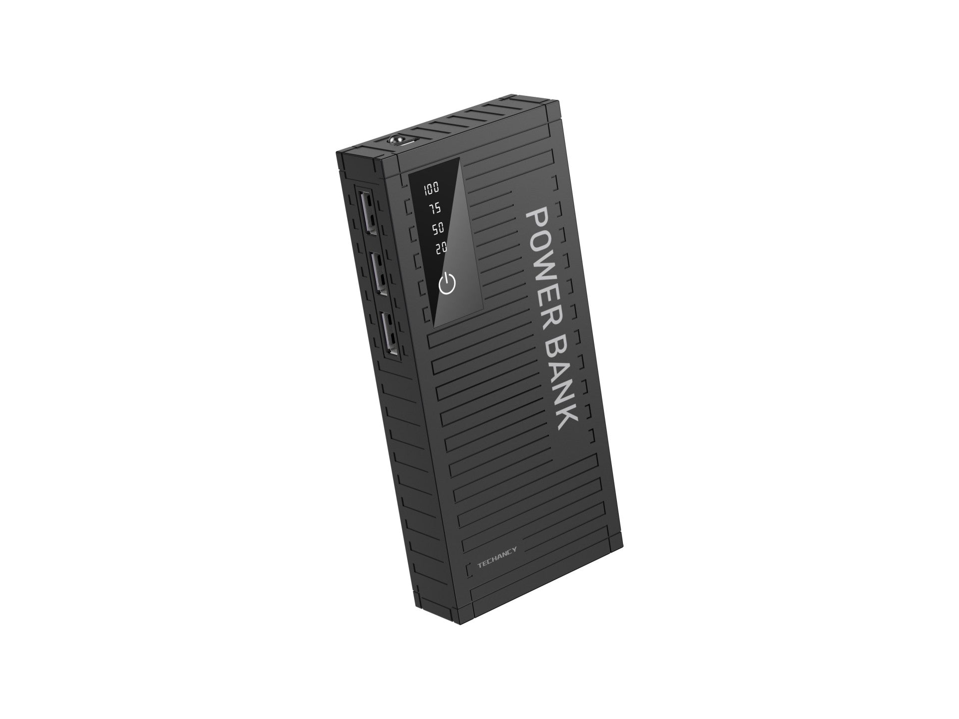 Techancy 5000mah Power Bank Preto TF2780,Carregamento Rápido De 2A,3 Saídas Usb Para Telemóvel/Tablet.