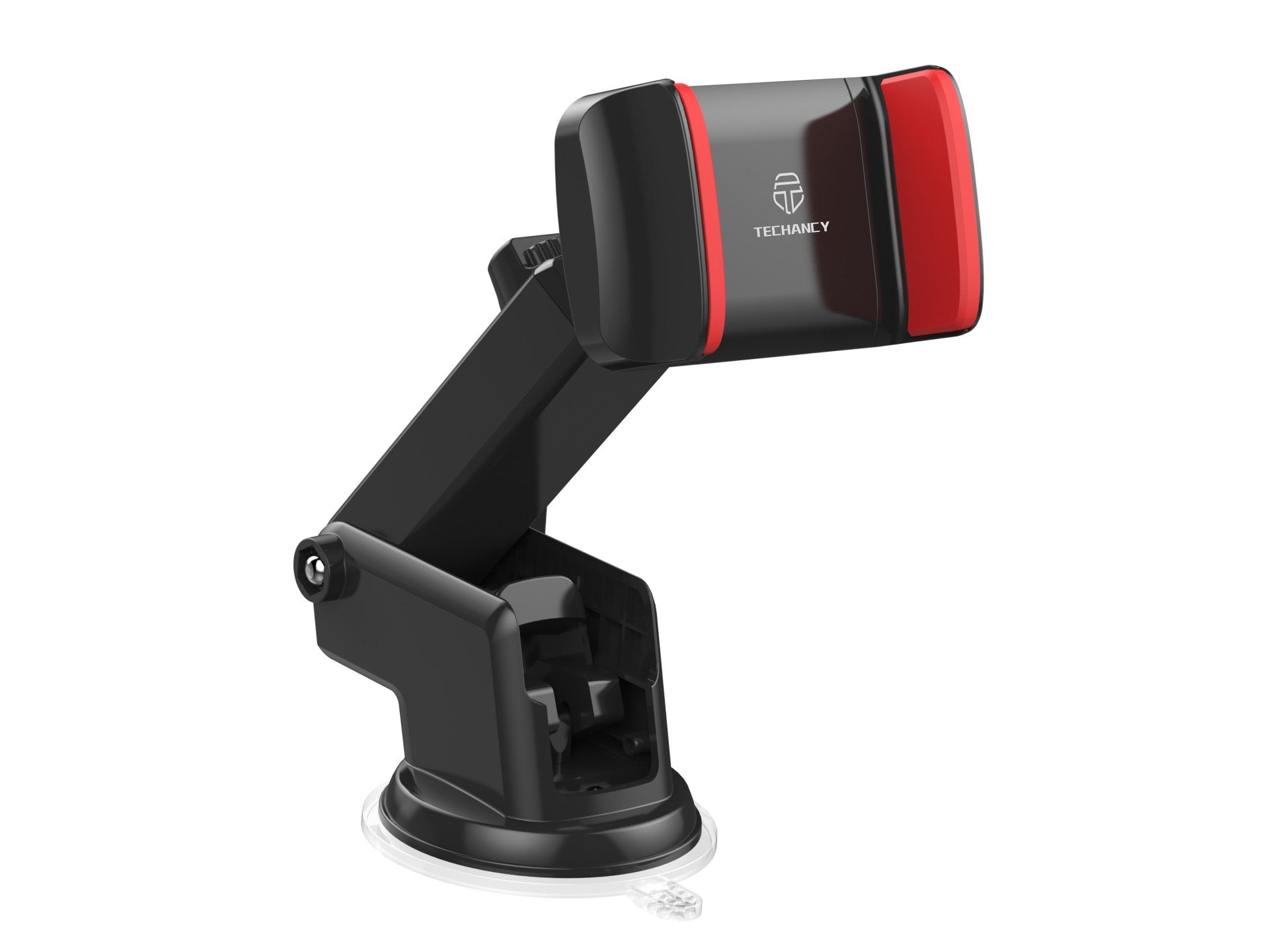 Techancy Suporte Para Telemóvel Para Automóvel Preto+Vermelho Ti2230 , Suporte Retrátil, Ventosa Antiderrapante, 4-7,2 Polegadas