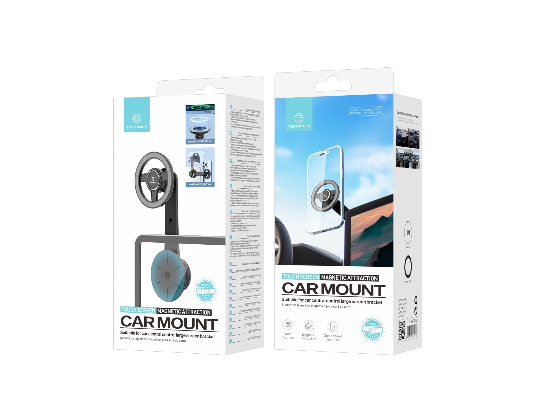Techancy Suporte Magnético Para Telemóvel Para Automóvel TI2321 Para Ip 12-16 E Acessórios Mag Safe, Ajuste De 360