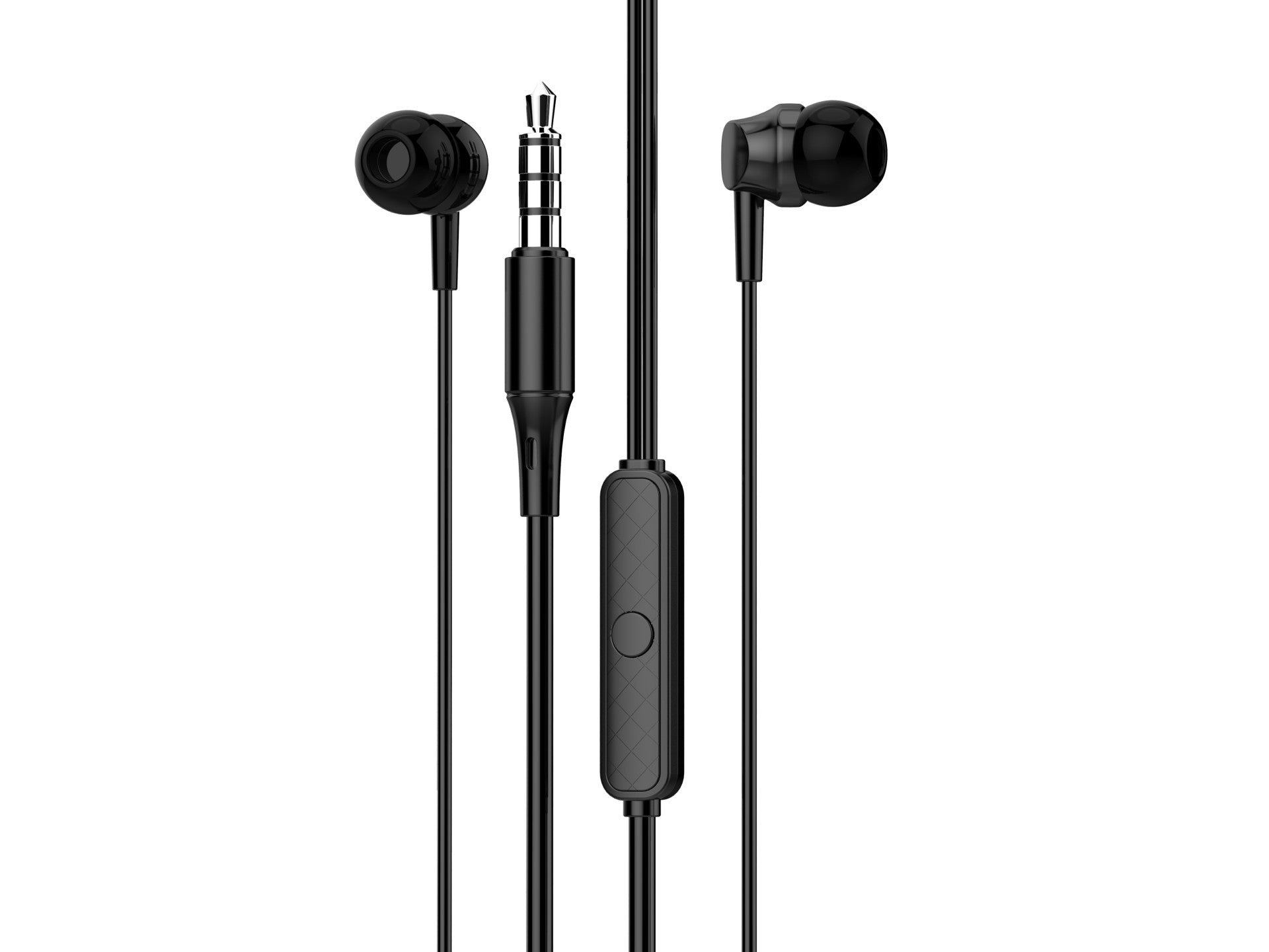Techancy White In-Ear Headphones 1.2M TD8028, with Microphone Volume Control, 3.5mm Connector