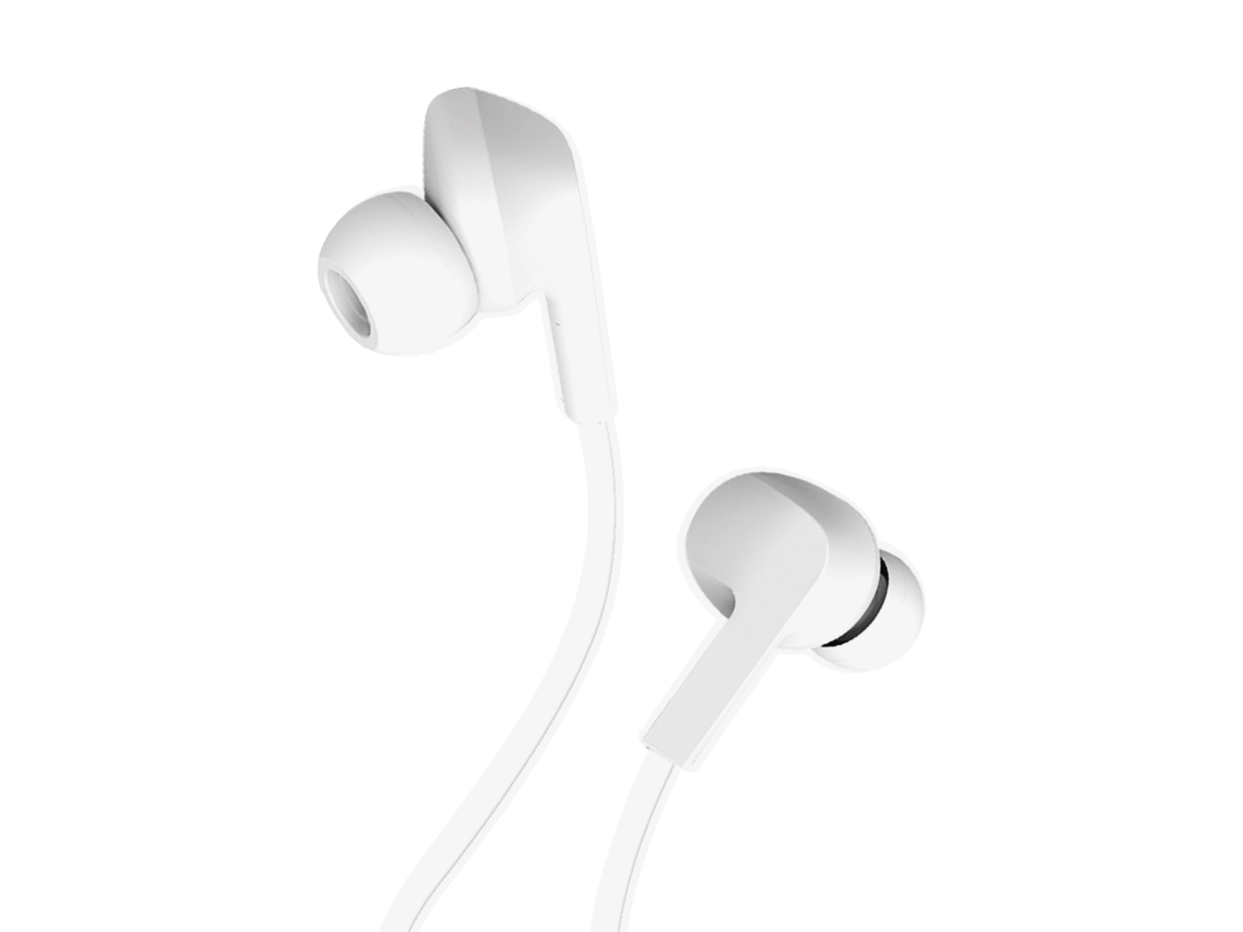 Techancy Wired Headset White TD8022, Integrated Microphone, 3.5 mm, Compatible with Smartphones and Tablets
