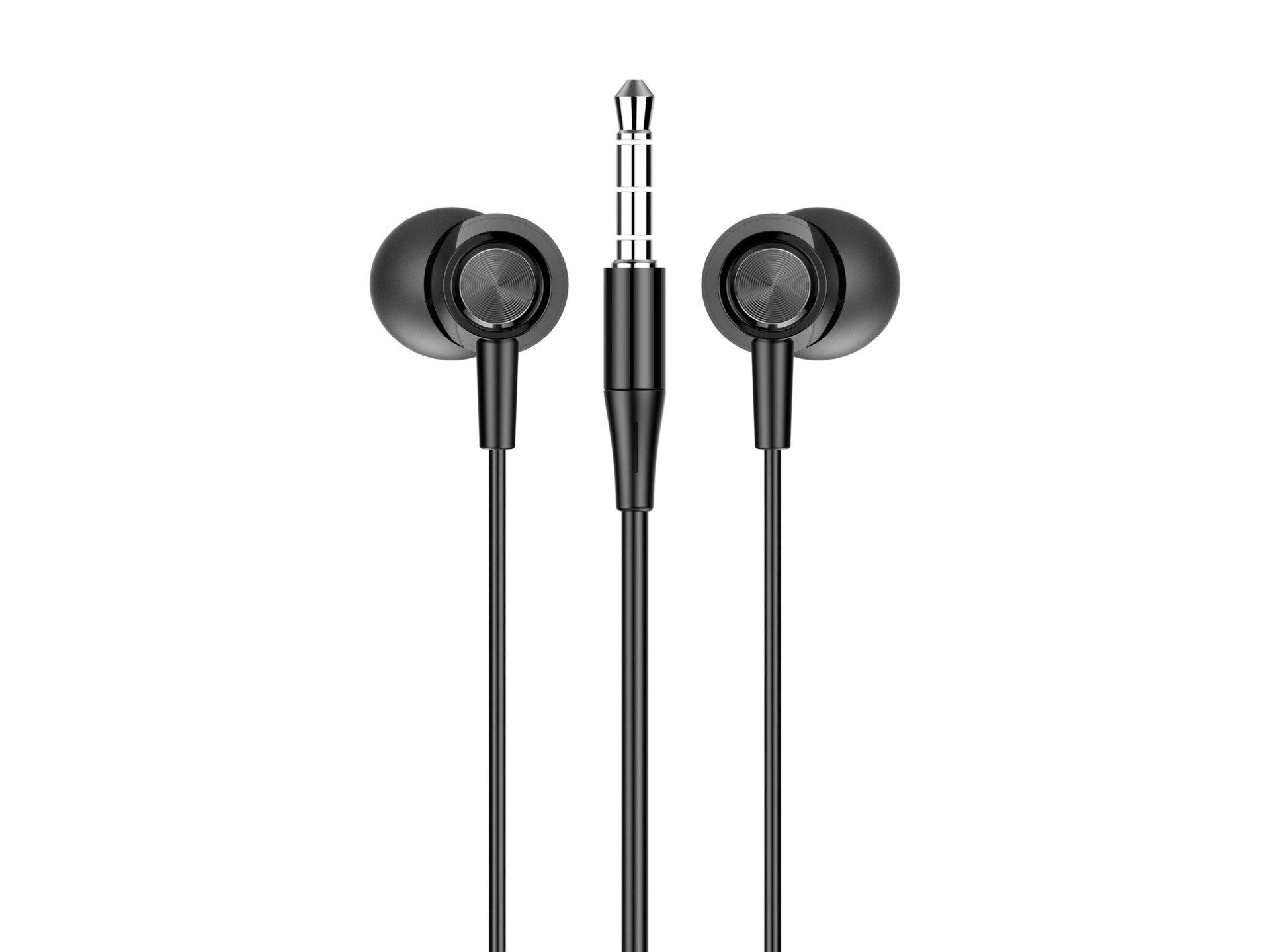 Techancy Auriculares Intra TD8025 Fio 3.5mm Estereo com Microfone Cabo 1.2M Cancelamento Ruido Som HD Compativel iPhone Samsung Huawei Xiaomi PC Preto