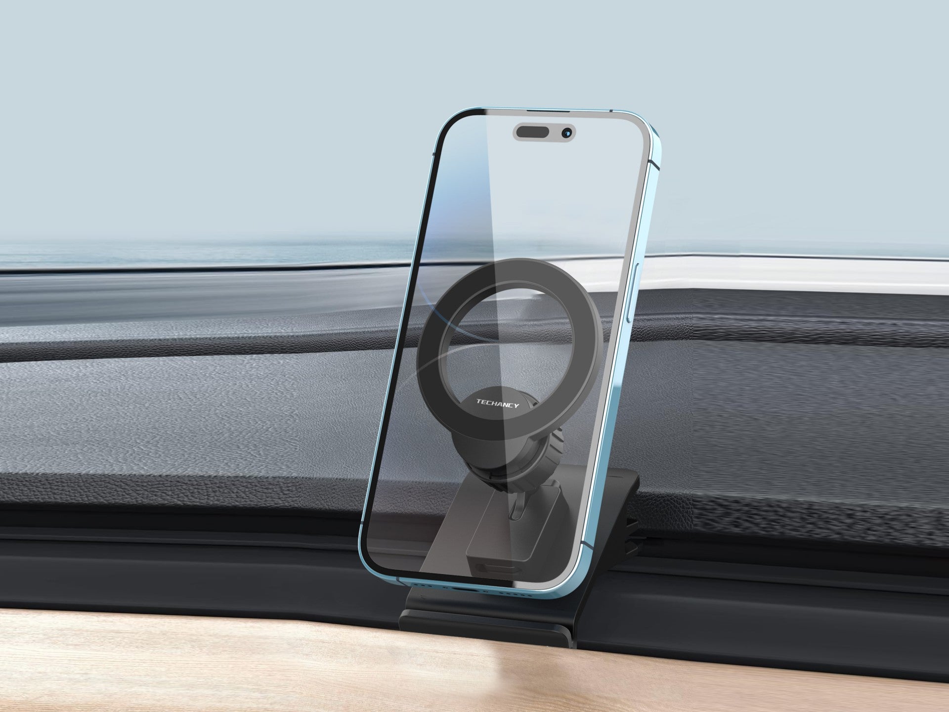 Techancy Suporte Magnético Para Automóvel Com Magsafe Preto Ti2315, Compatível Com Tesla Model 3/Y (2019-2022)