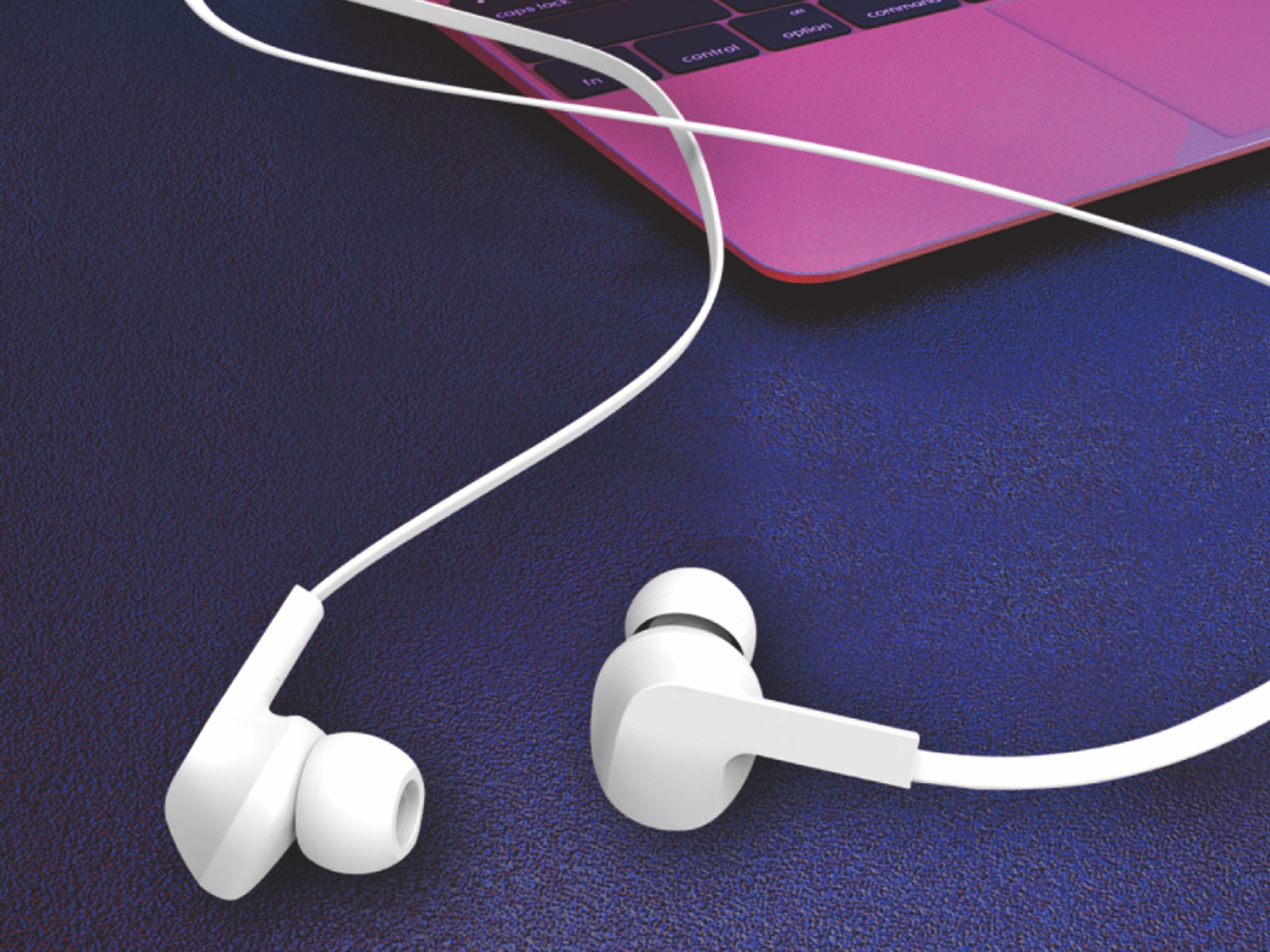 Techancy Wired Headset White TD8022, Integrated Microphone, 3.5 mm, Compatible with Smartphones and Tablets