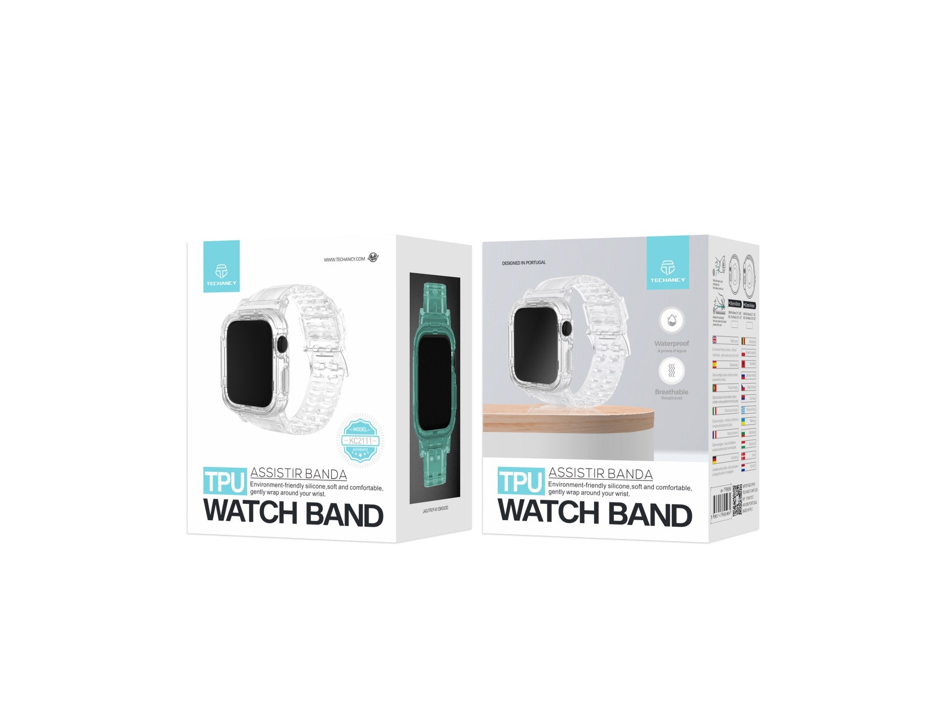 Correa de reloj de silicona Techancy KC2111, compatible con Apple Watch 38-40 mm, color verde.