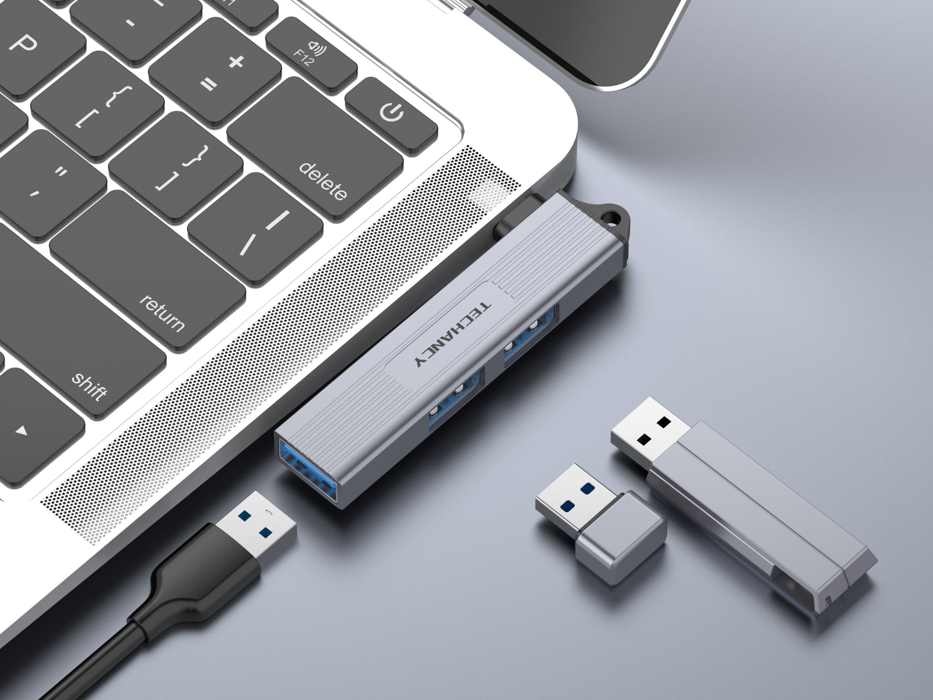 Techancy USB-C Hub to 3-Port USB 3.0 KT2907, Compatible with Mac OS, Windows and Linux, 5Gbps Data Transfer