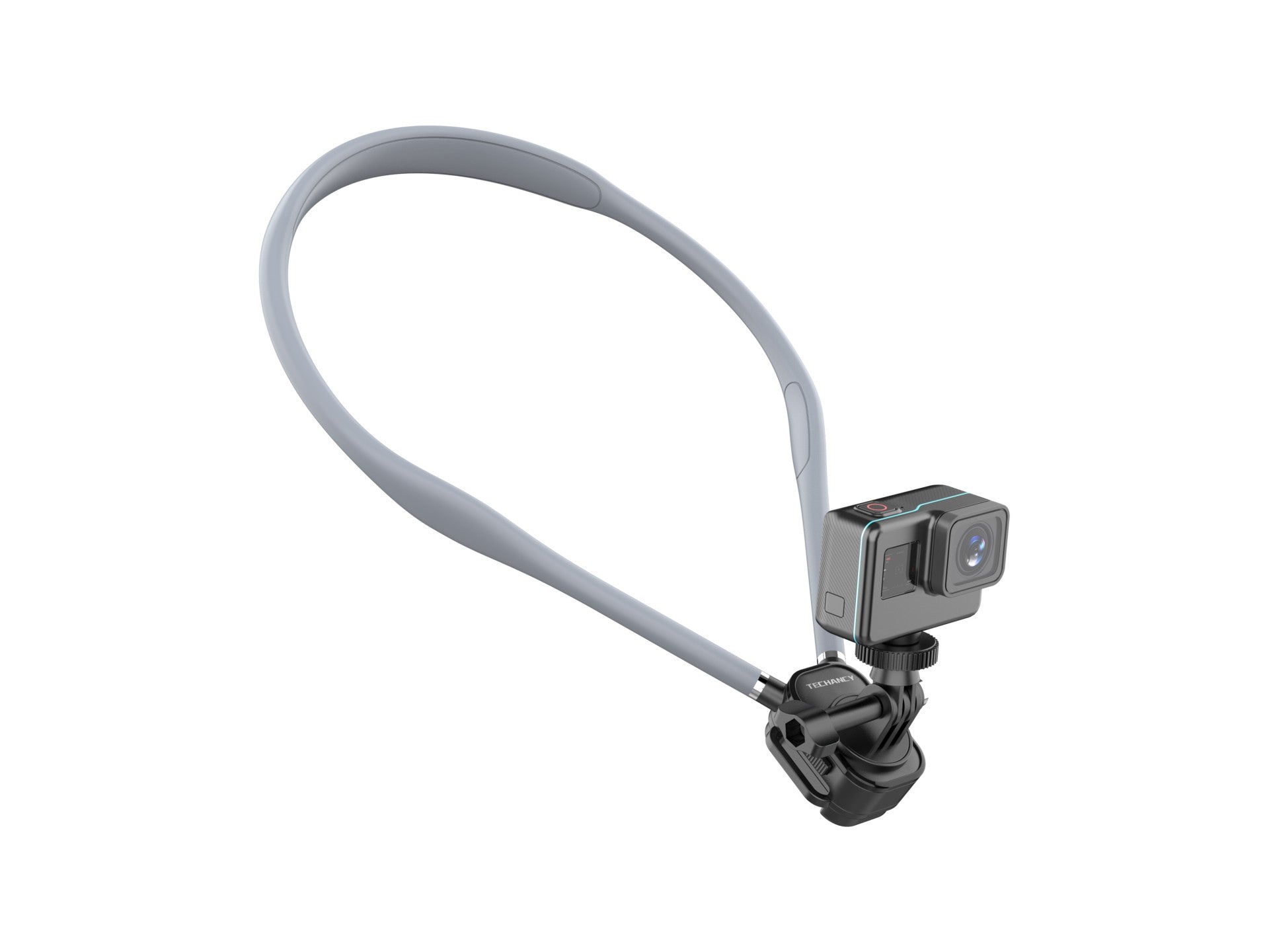 Soporte para el cuello Techancy TI2346 para cámaras y teléfonos móviles con brazo flexible de 70 cm, manos libres, color gris.