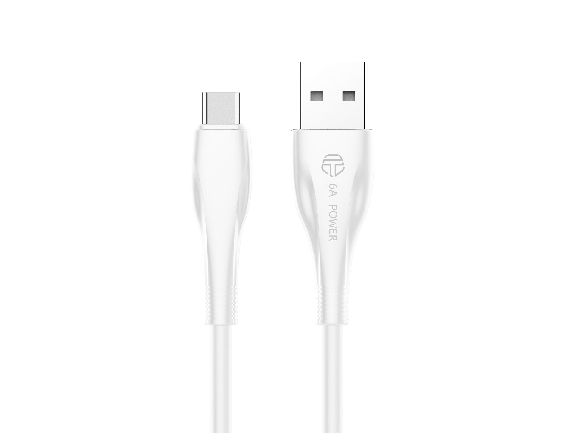 Techancy Cabo De Dados De Carregamento Super-Rápido 6A Branco TB1730, Porta Usb-Tipo-C, 1 M De Comprimento, Carregamento Rápido