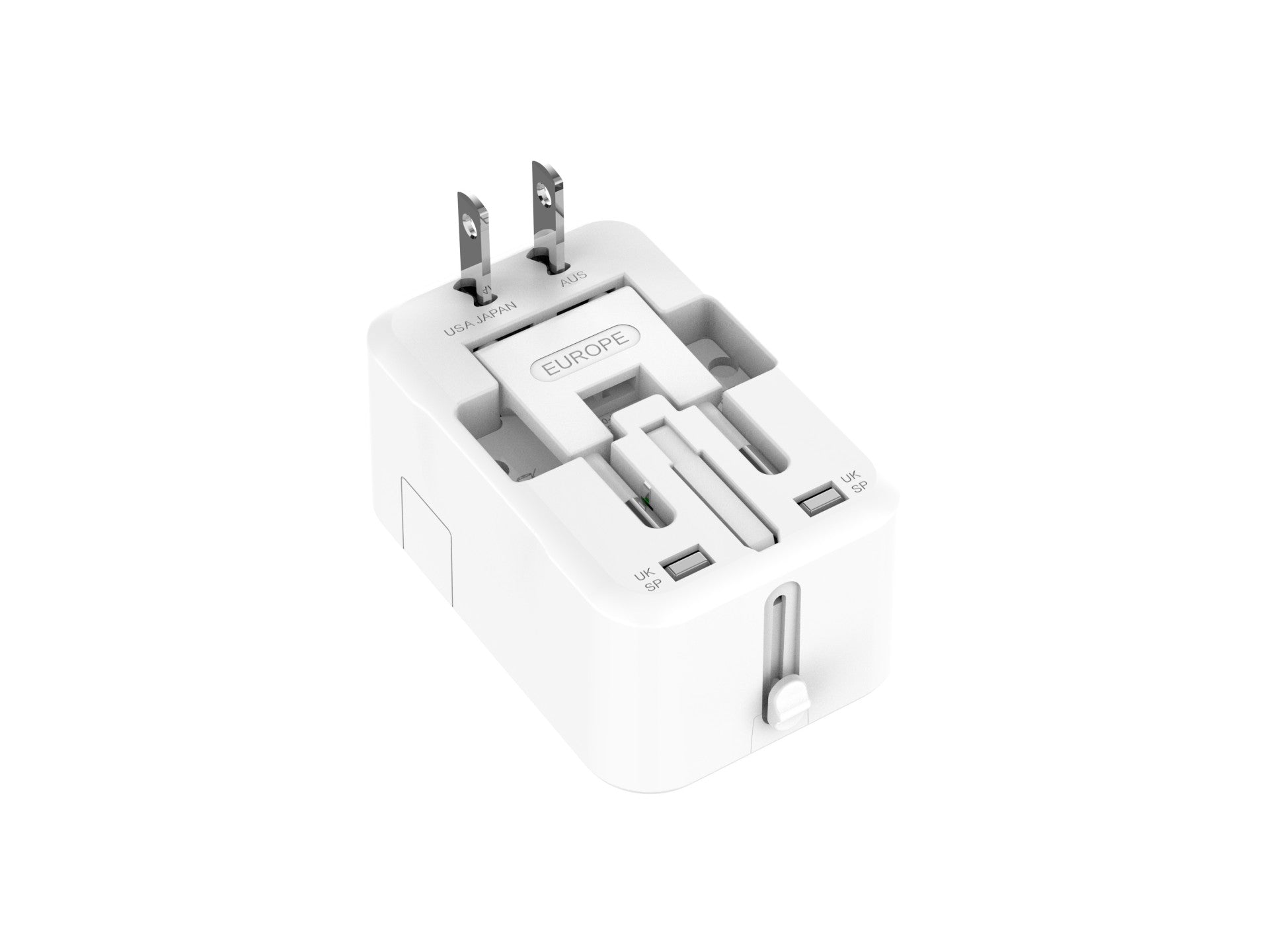 Techancy Adaptador Universal De Viagem Branco MB2500, 2500 W (Máx.) Função De Conversão De Ficha De Viagem Transfronteiriça