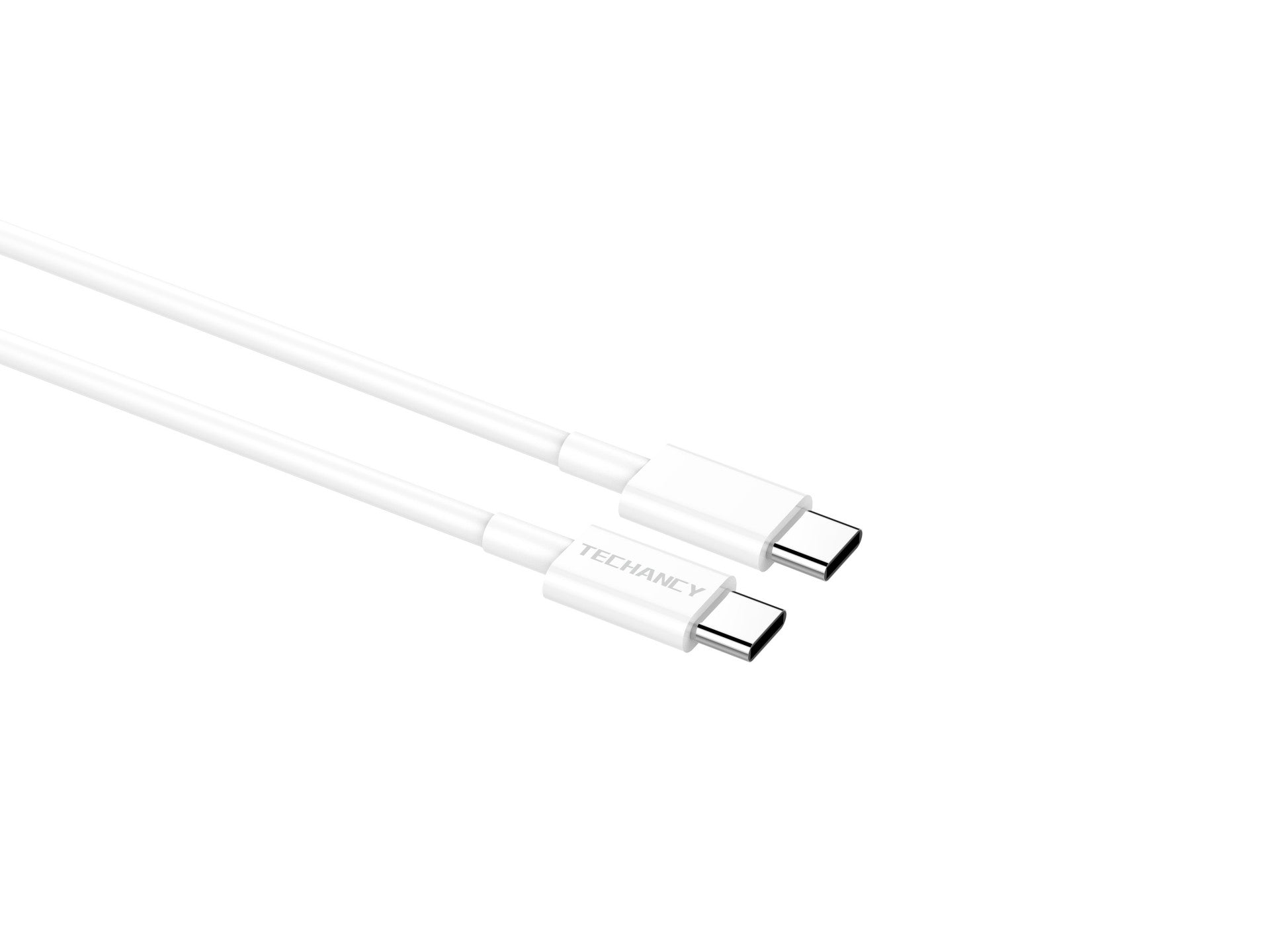 Techancy Cabo De Dados TB1721 Branco, Type-C Para Type-C, Carregamento Rápido 60w, 2m, Transmissão De Dados