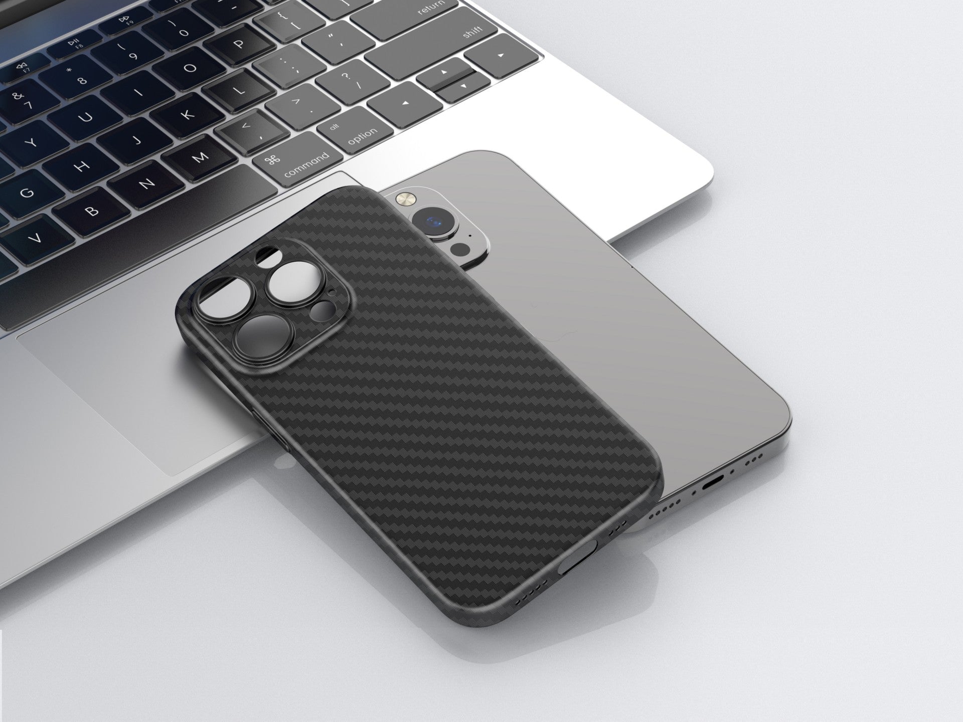 Techancy Capa Para Telemóvel Ultra Fina Em Fibra De Carbono KX5603, Compatível Com Iphone 14 Plus, Material Pp De 0,5 Mm.