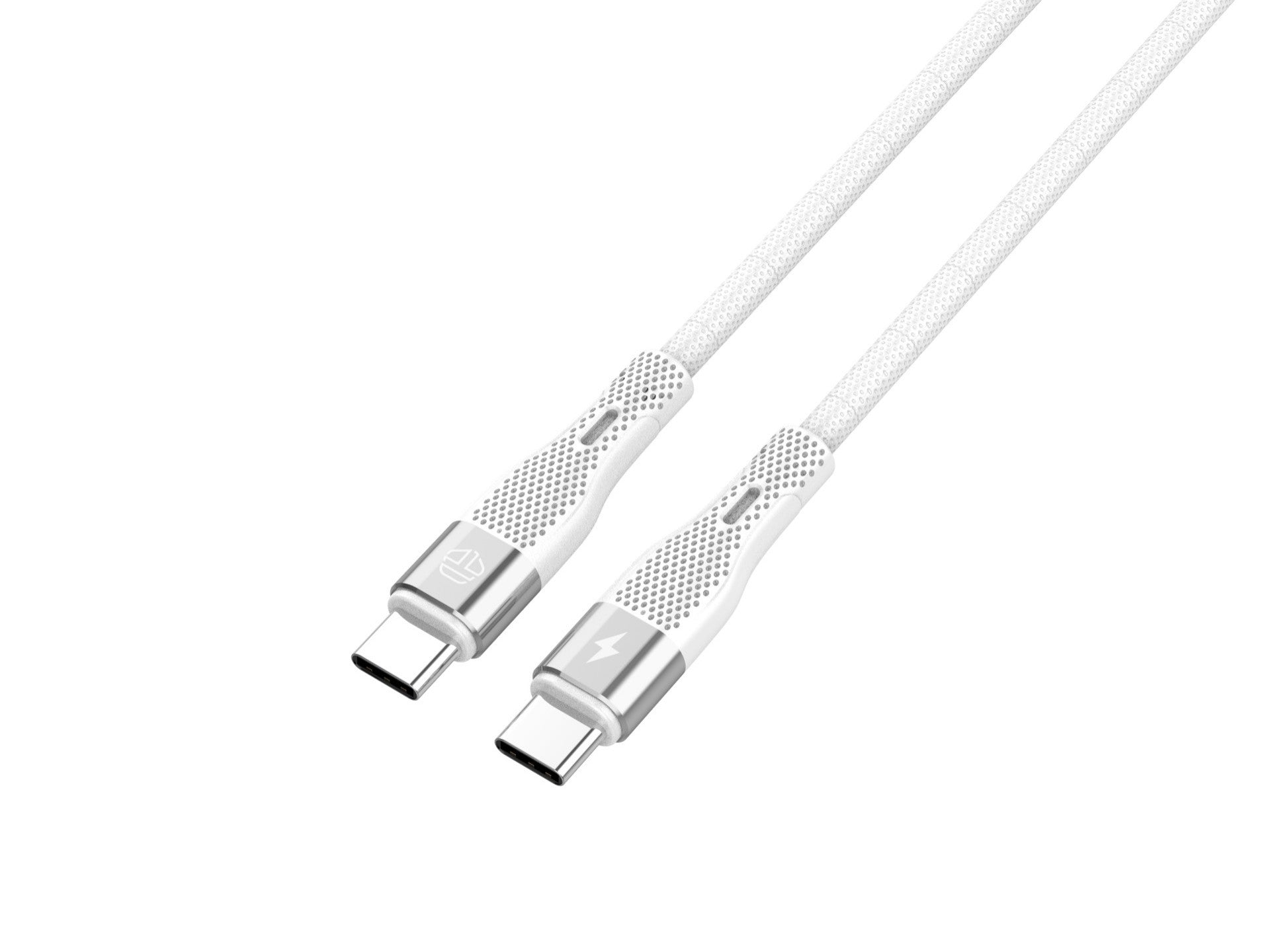 Techancy Cabo De Carregamento Rápido Pd Usb C Para Usb C Branco TB1779, Carregamento Rápido De 60 W, Comprimento 1 M