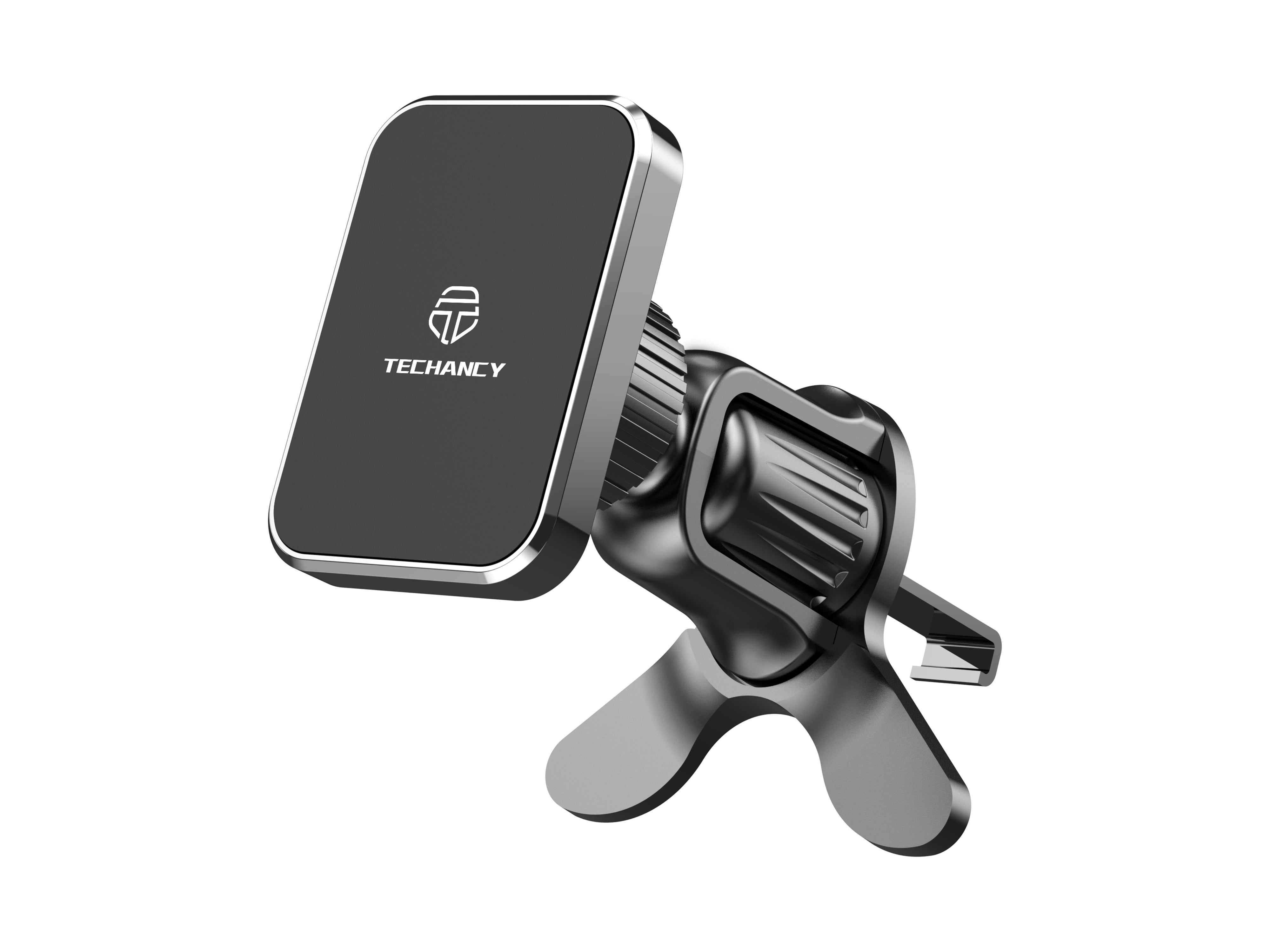 Techancy TI2339 Magnetic Car Mount with 360-degree Grill, Strong and Stable for Mobile Phones, Black