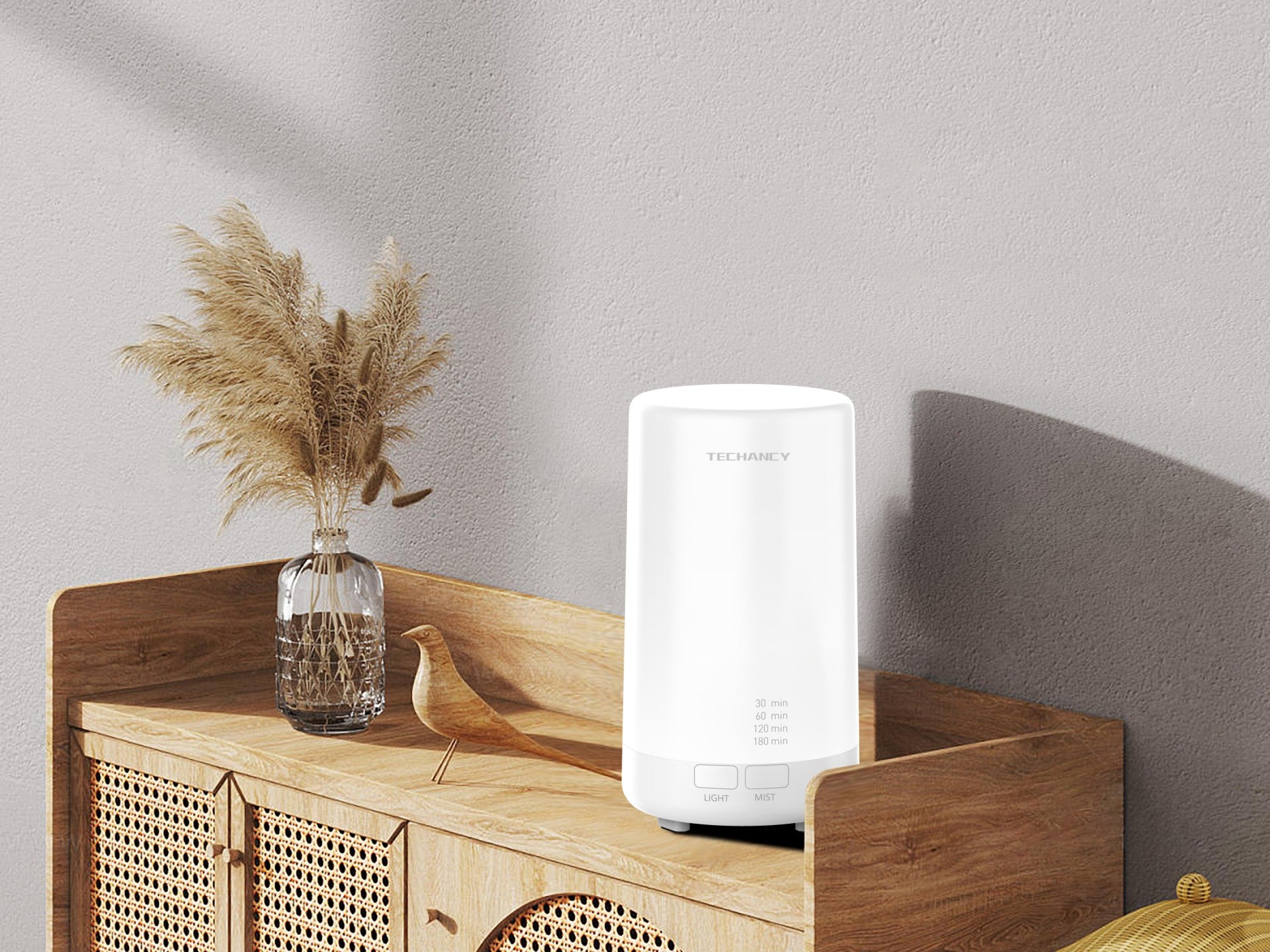 Difusor de aromaterapia Techancy, LD3912, com função humidificadora, branco
