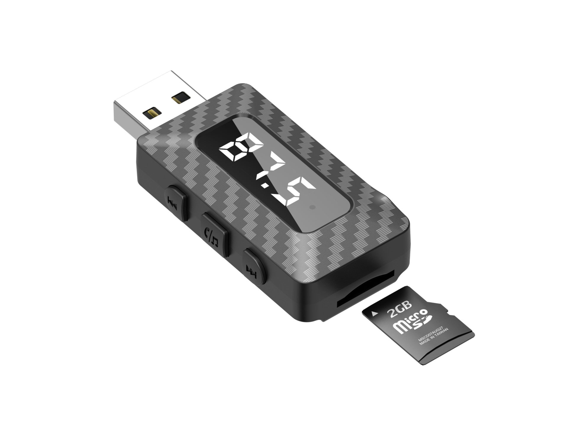 Techancy Recetor/Transmissor Fm Bts 5.3 TQ5907, Suporta Leitura De Cartões Tf, Fonte De Alimentação Usb, Saída Aux De 3,5 Mm.