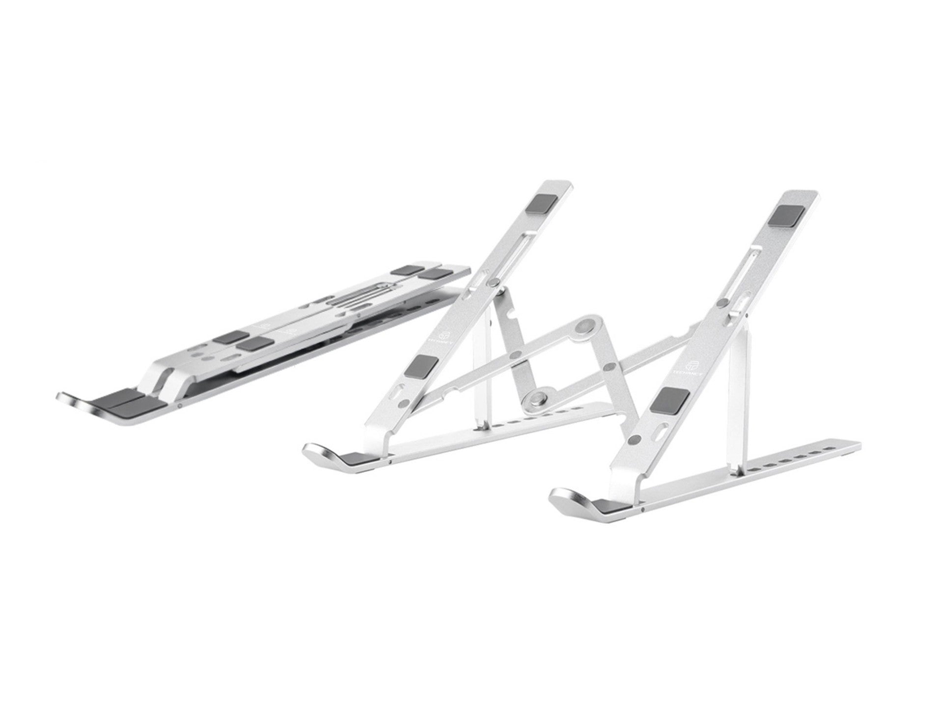 Suporte de refrigeração para notebook Techancy Metal, fabricado com tecnologia CNC, TI2235, ângulo ajustável em 7 posições, prateado