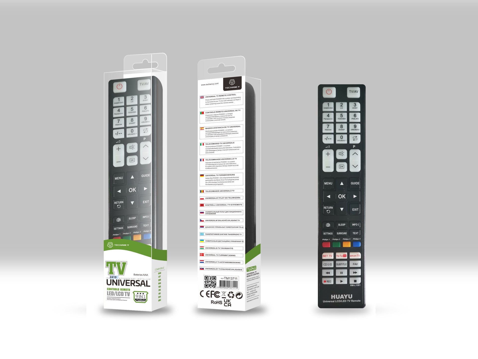 Techancy Telecomando Universal Para Tv TU2411, Compatível Com Muitas Marcas De Televisores, Ligação De Adaptação Simples