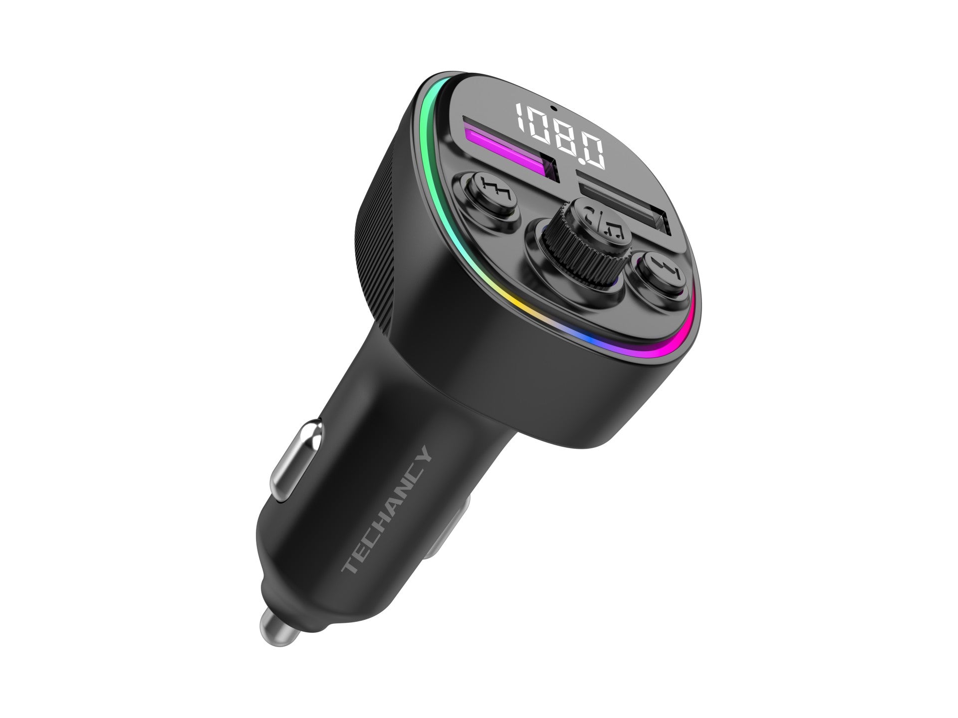 Techancy Transmissor Fm Para Automóvel TE0870, Carregamento Rápido Pd De 30 W, Reprodução De Música Mp3, Entrada De 12-24 V