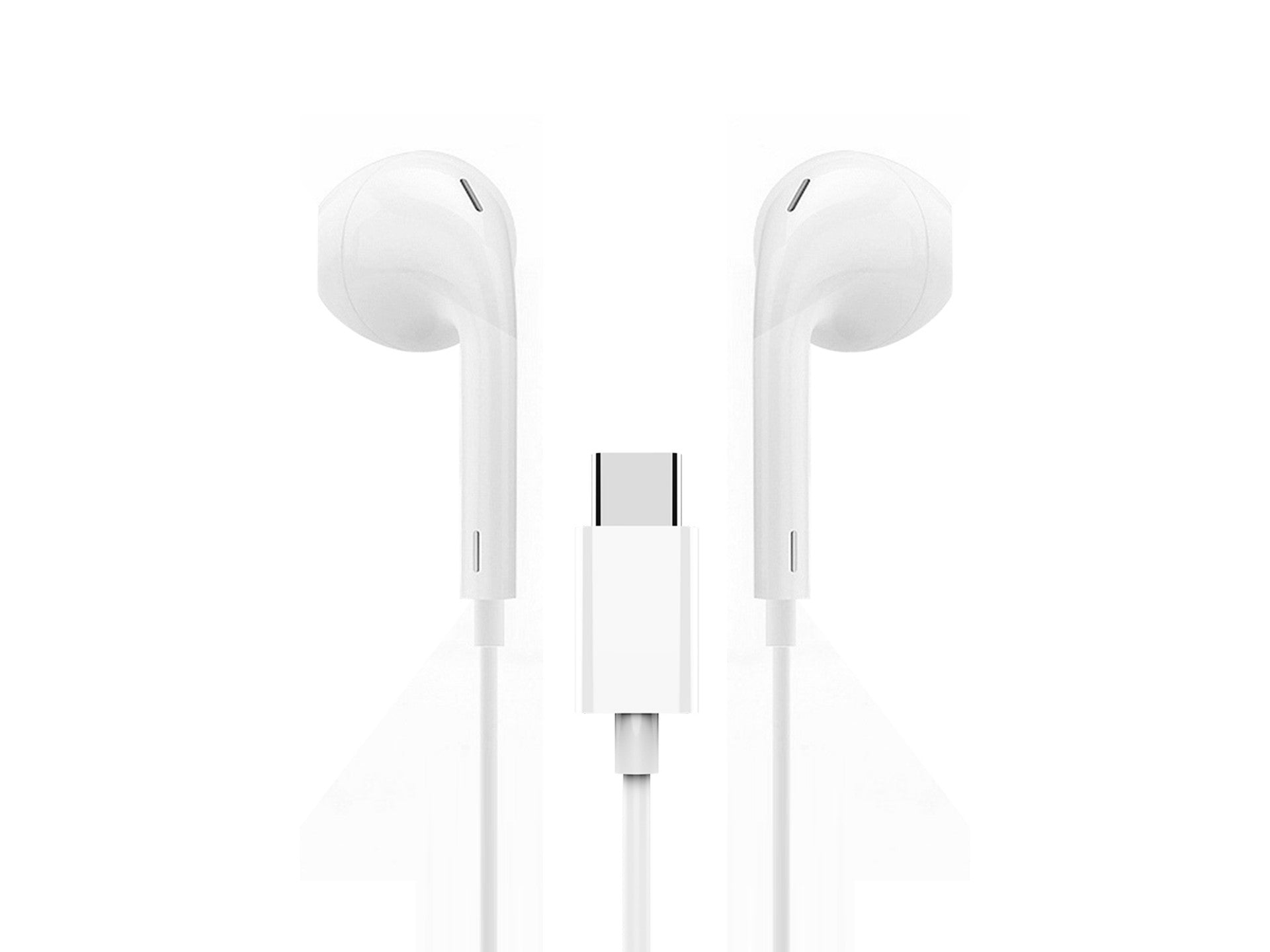 Techancy Wired Stereo Headset Type-C White TD8042, DSP Chip with Volume Control for Comfortable Use.