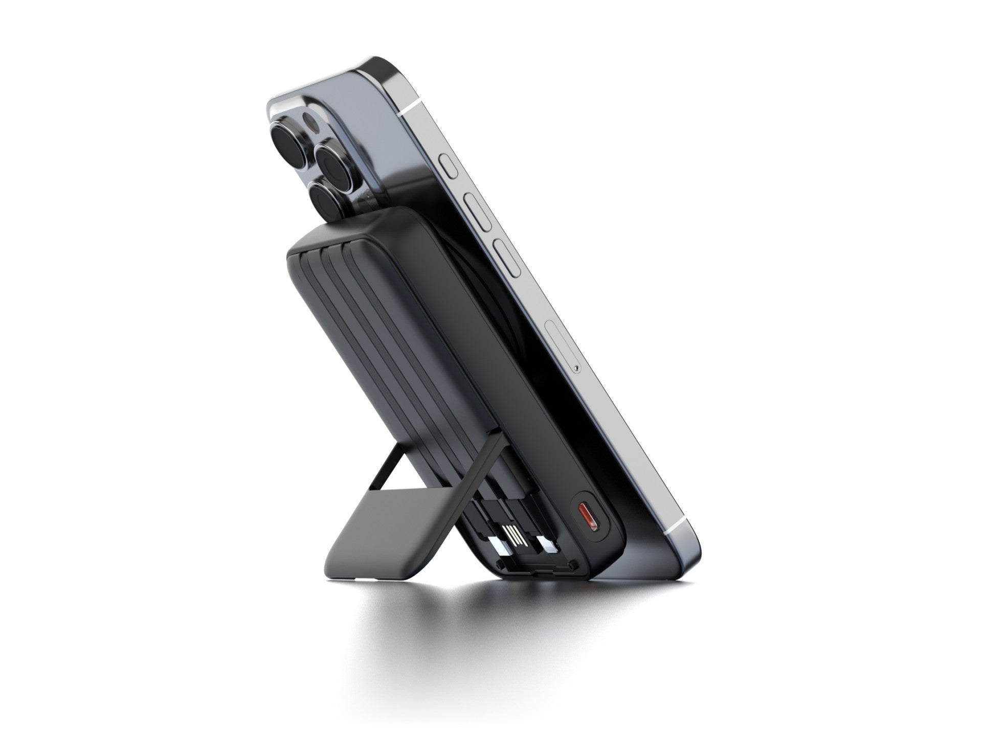 Techancy Power Bank Magnetico Sem Fios 10000mAh TF2804 15W Wireless 22.5W Carregamento Rapido com Suporte para Telemovel e Tablet Preto