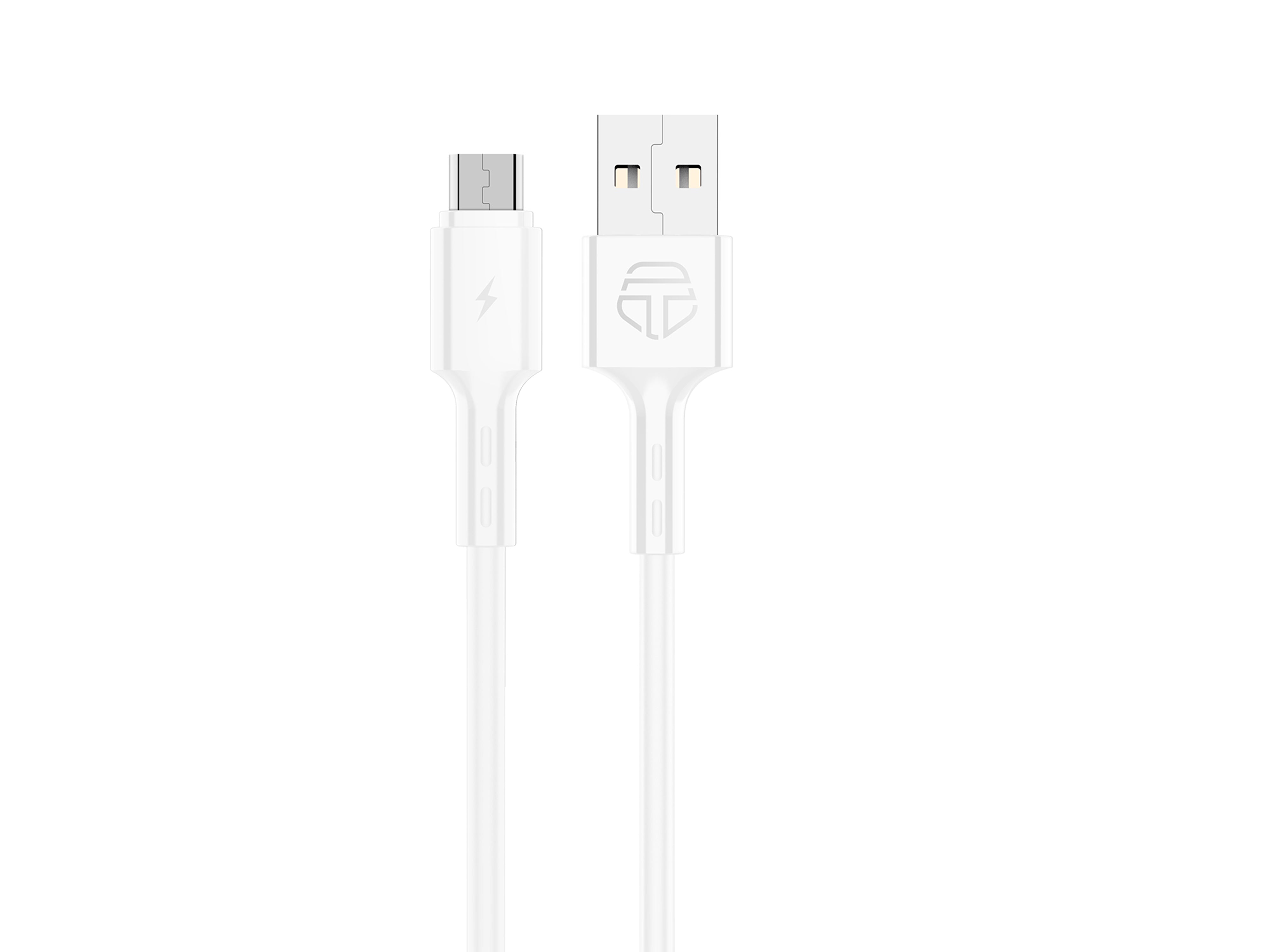 Techancy Cabo De Dados Usb-Micro, TB1738 1M, Carregamento Rápido 2,4A, Transferência De Dados, Branco