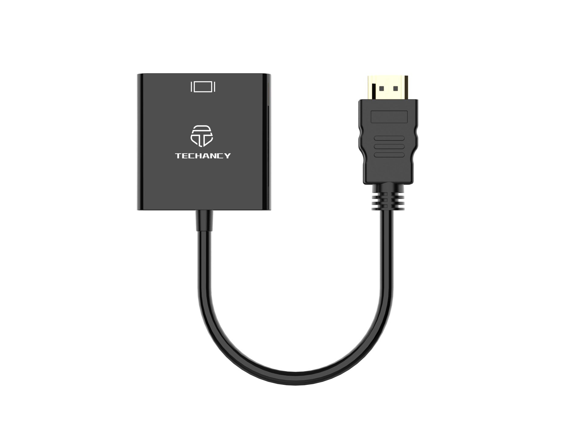 Techancy Conversor De Vídeo Hd TL7325, Interface Hdmi Para Vga, Suporta Resolução Hd 1080p, Preto