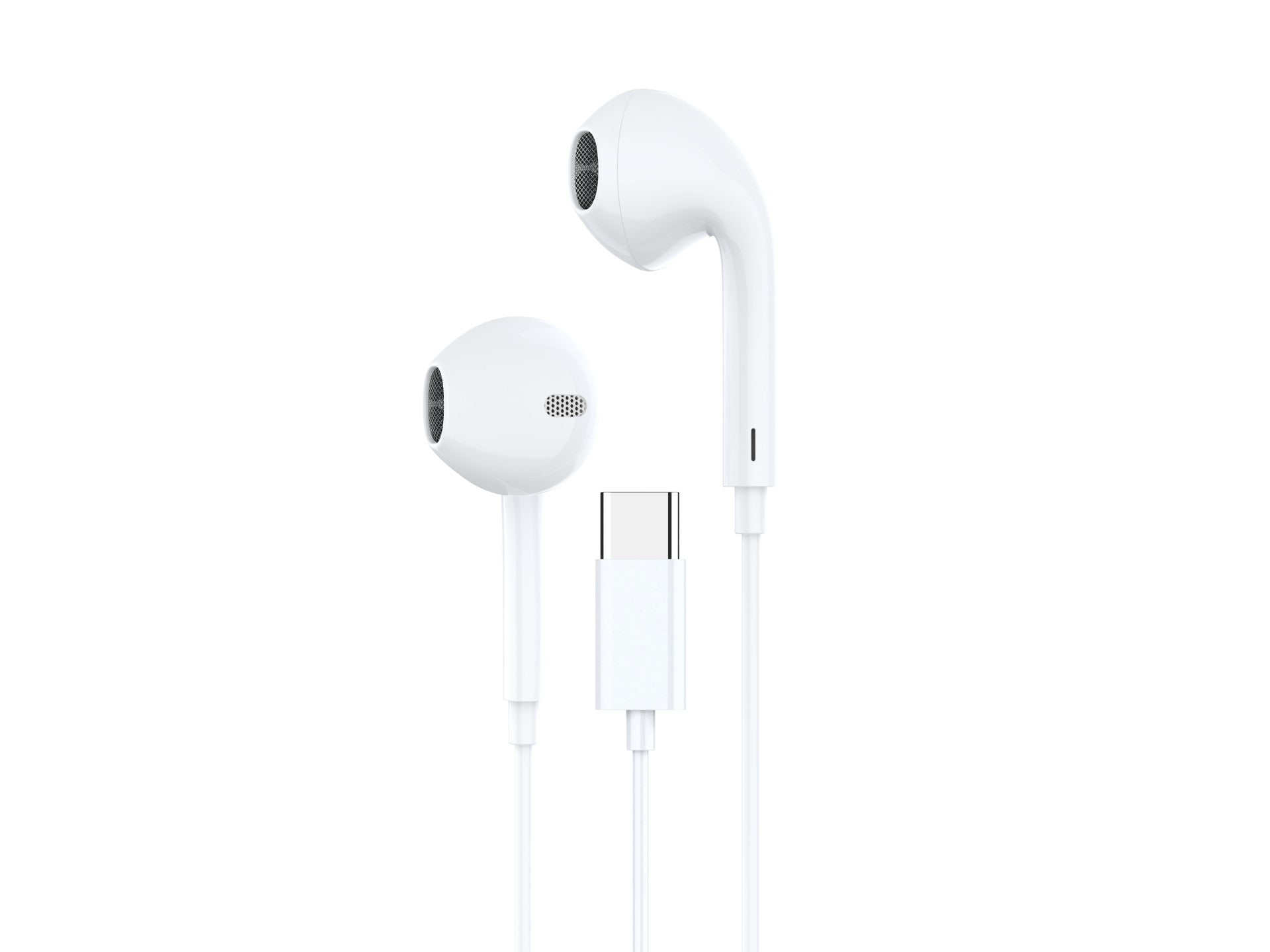 Techancy Auricular Estéreo Com Fios Branco 1,2 M TD8063, Chip Dsp Tipo C Compatível Com Samsung/Huawei/Xiaomi, Etc.