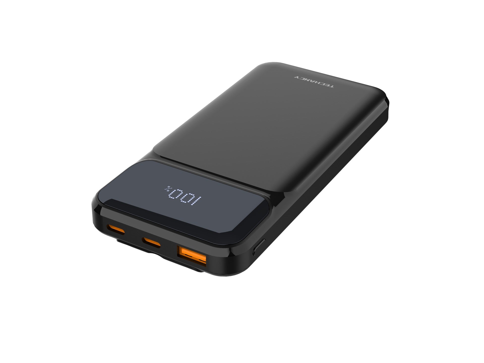 Techancy Power Bank 10000 Mah 22.5w TF2782, Cabo De Carregamento Type-C+Lightning+ Usb 3in1, Ecrã Digital De Potência