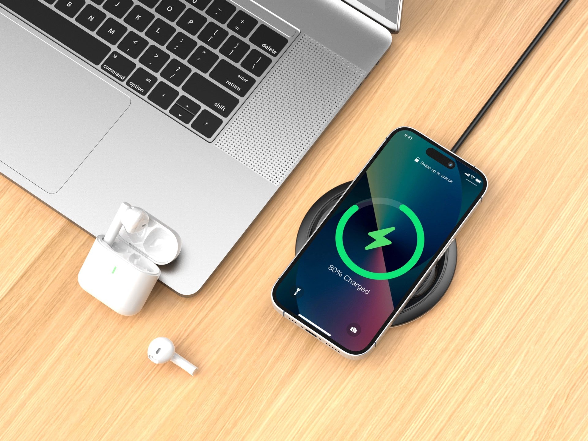 Techancy Wireless Charger 15W TF2799, compatible with various brands of smartphones, fast and safe charging, lightweight and portable