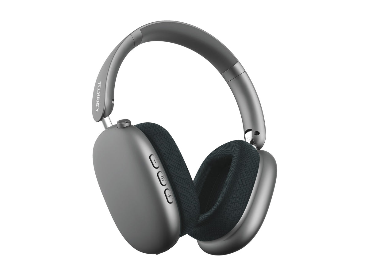 Auscultadores Bluetooth Techancy TH5215, Bluetooth 5.4, Drivers 40mm, Autonomia 16h, Bateria 300mAh, USB-C, Cinzento