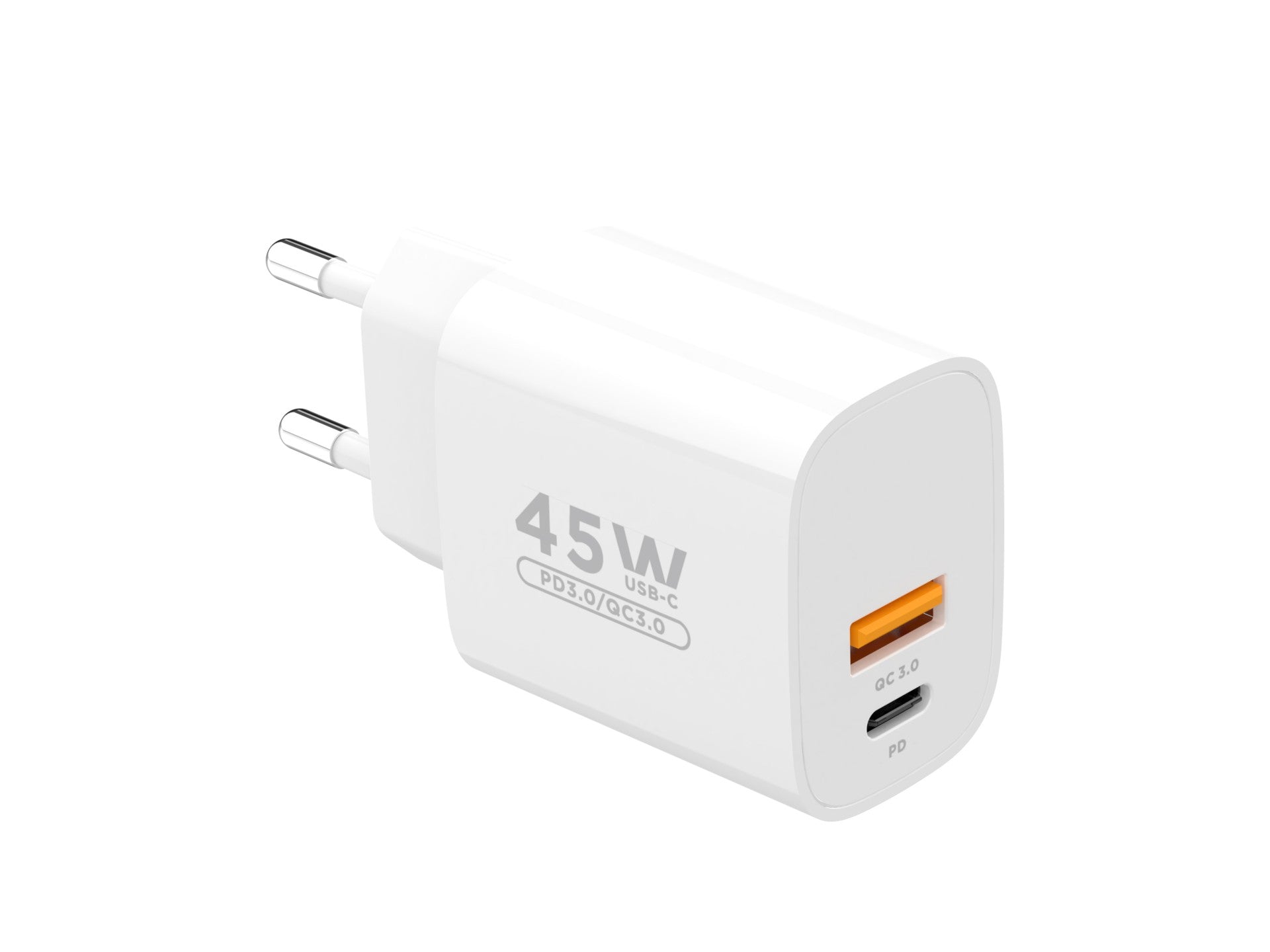 Techancy Carregador USB-A+USB-C TA2820, 45W PD, Dupla SaIda, Design Portatil, CompatIvel com Múltiplos Dispositivos