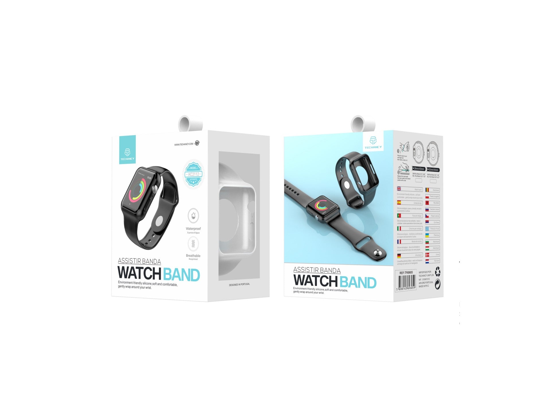 Correa adhesiva Techancy KC2112 para Apple Watch de 38-40 mm, color blanco