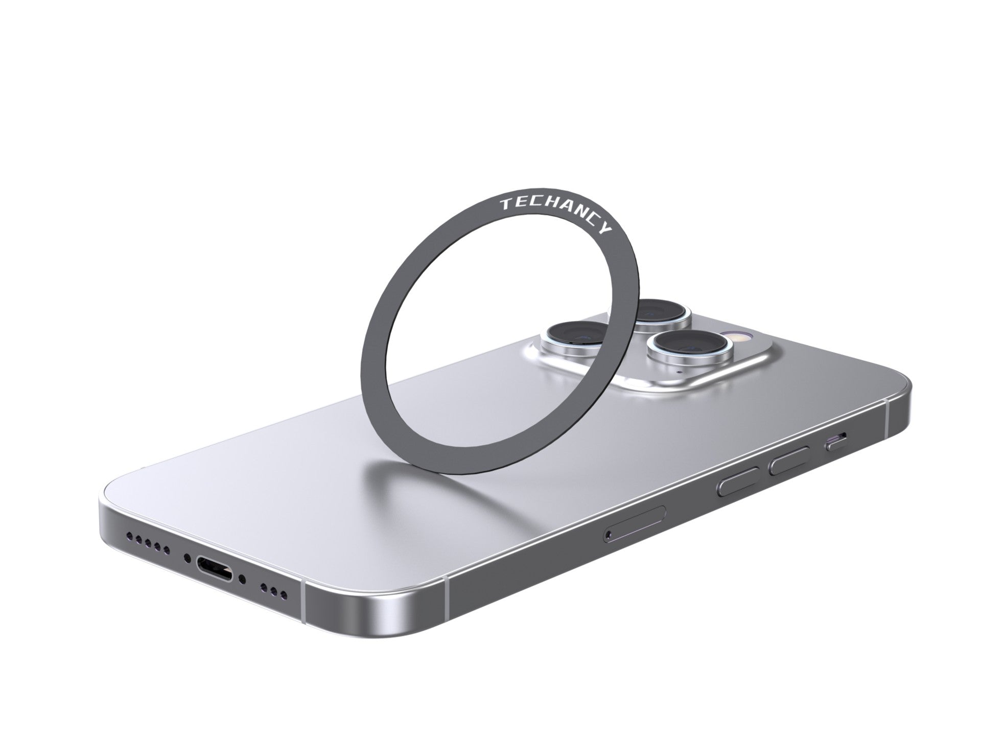 Anillo magnético para teléfono Techancy TI2334, juego de 2, color negro, compatible con cargador/soporte MagSafe, súper magnético.