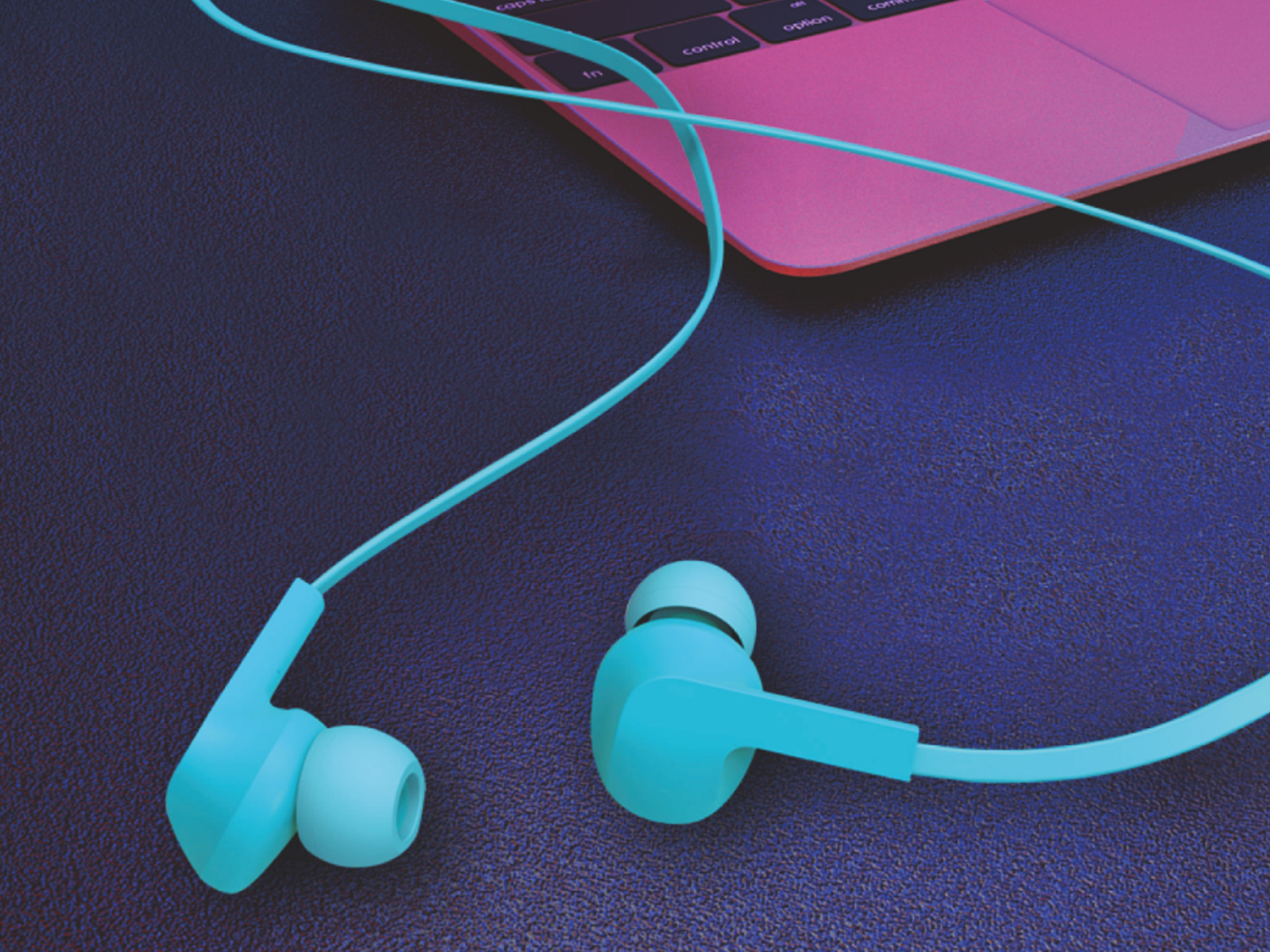 Techancy Wired Headset Blue TD8022, Integrated Microphone, 3.5 mm, Compatible with Smartphones and Tablets