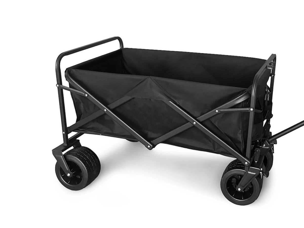 Techancy Carrinho Dobrável Multiusos TM25400 para Campismo e Compras, 4 Rodas, Pega Telescopica, Preto