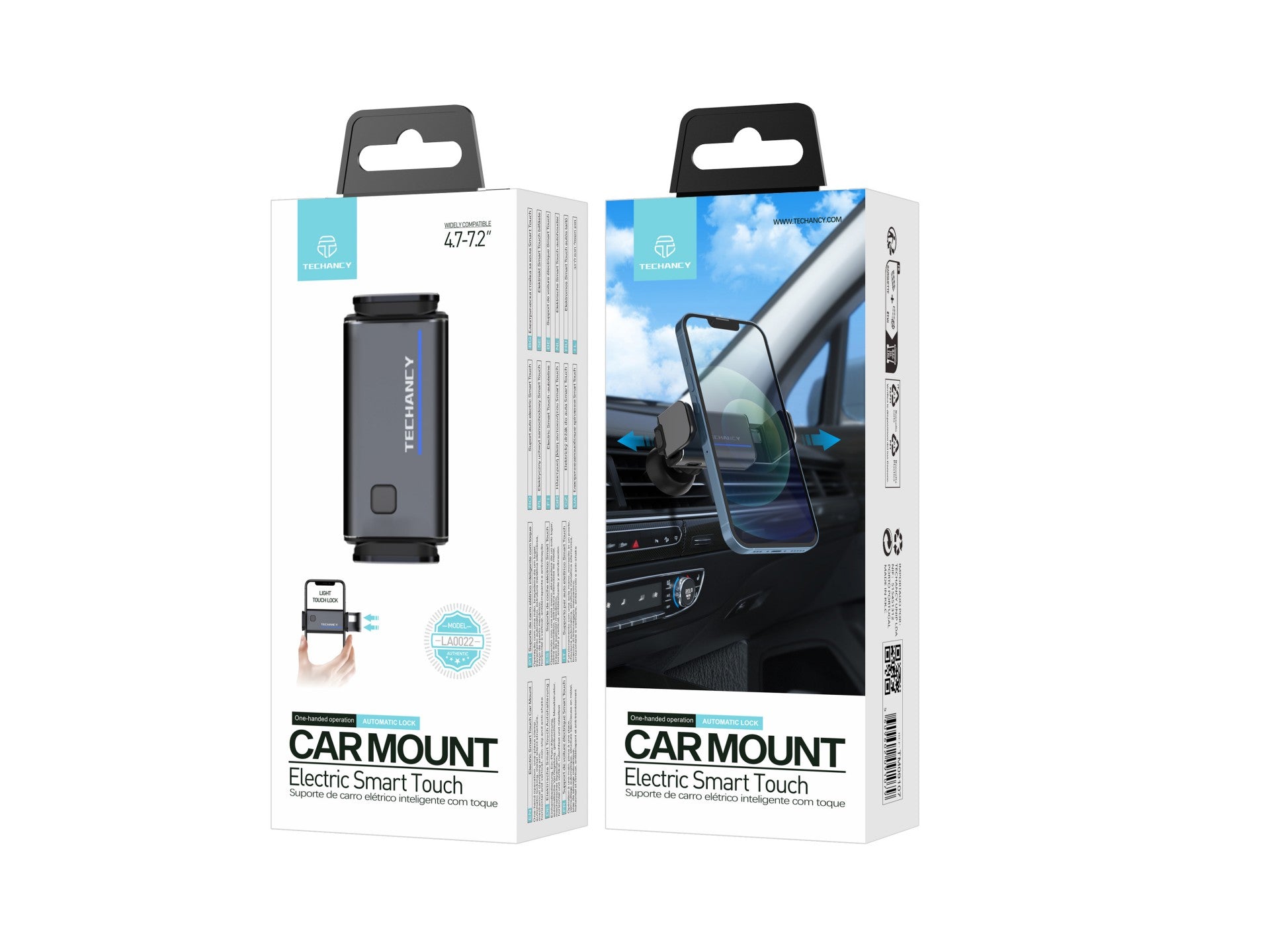 Techancy Suporte Para Veículo Elétrico Preto LA0022, Abertura E Fecho Por Toque Inteligente, Bloqueio Automático,