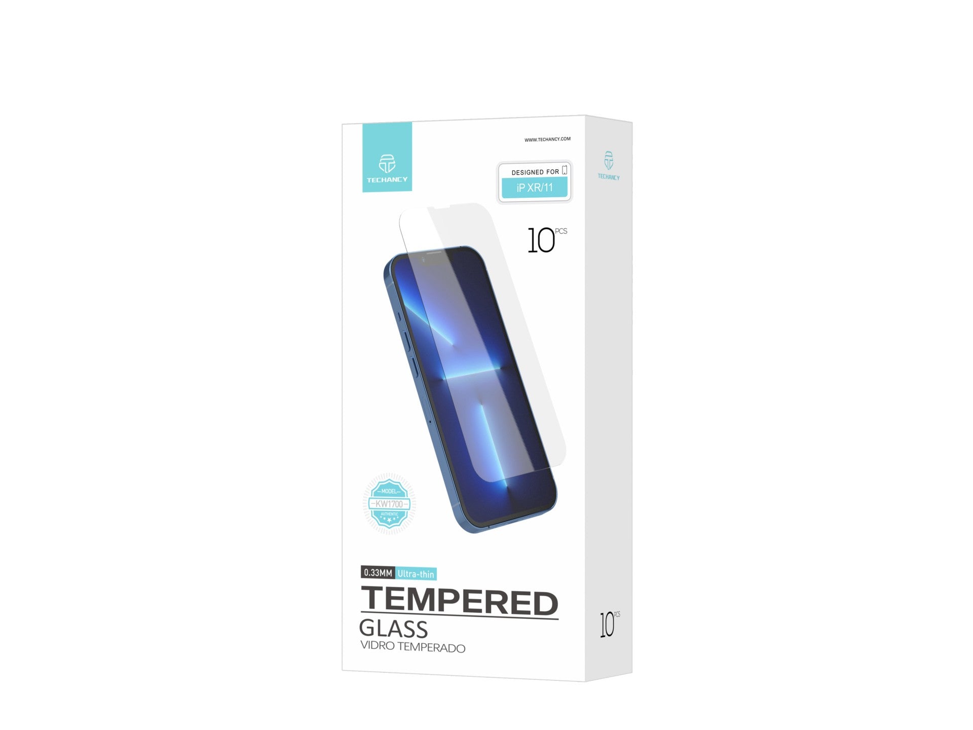 Techancy Película de Vidro Temperado para iPhone XR/11 KW1500 , 0.33MM, Anti-riscos, Alta Transparência, Fácil Aplicação