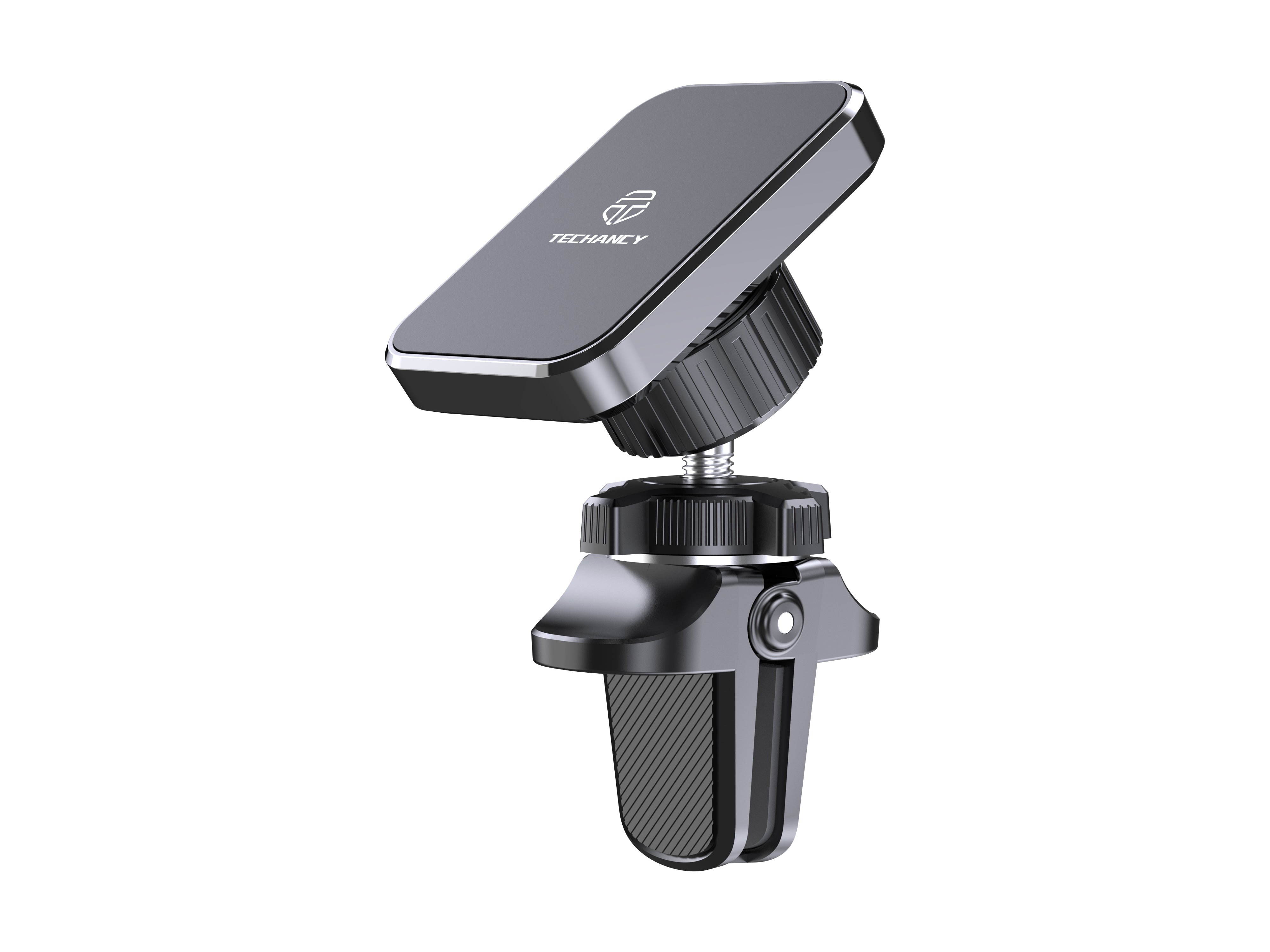 Soporte magnético para coche Techancy TI2339, con ángulo de 360 grados para parrilla, 4 imanes potentes, estables y antideslizantes, color negro
