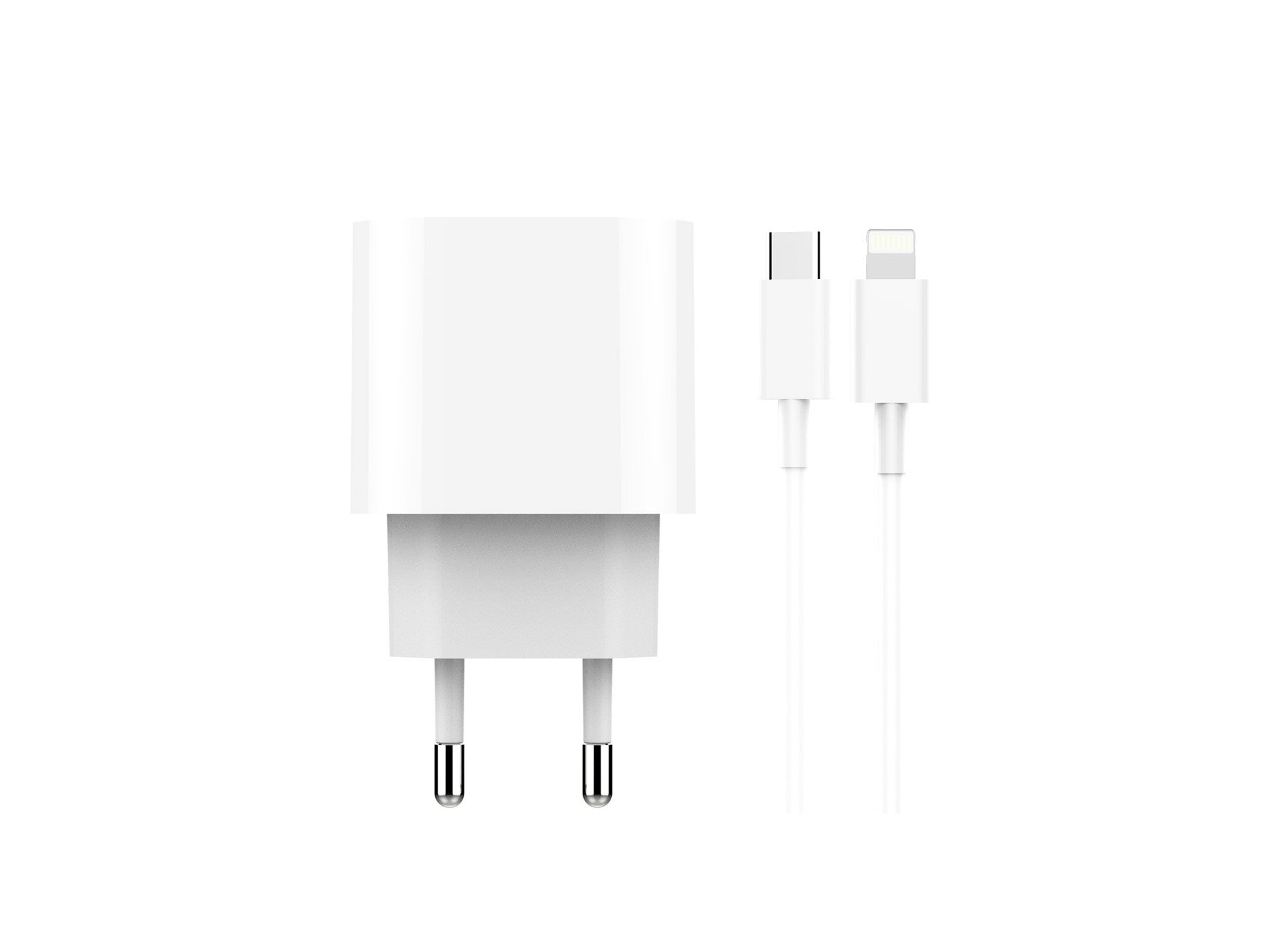 Techancy PD Charger 18W TA2786, USB-C Lightning Cable Set, 18W Fast Charging, Compact and Portable