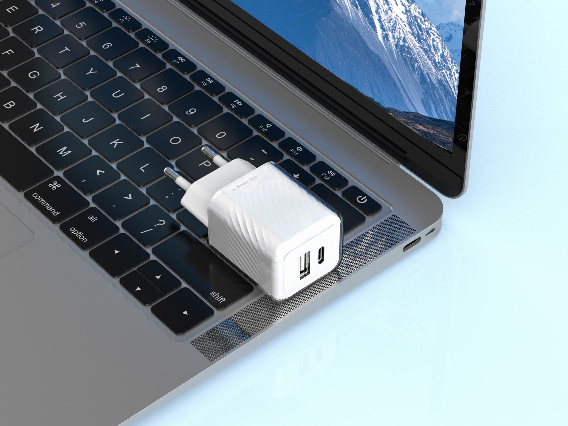 Techancy Carregador De Parede Pd Usb-C De 33 W Branco TA2817, Adaptador De Carregamento Rápido A + C De Porta Dupla Para Gan.