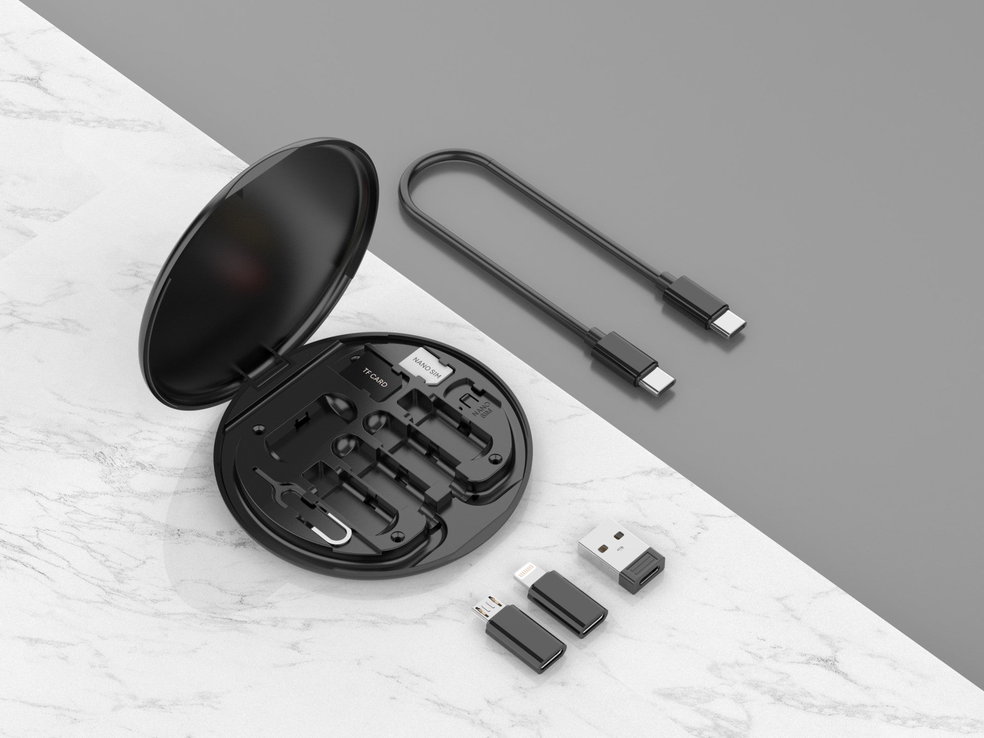 Techancy Cabo De Dados Multifunções Otg Kit TV3757, Várias Combinações Para Combinar, Carregar E Transferir/Armazenar Dados