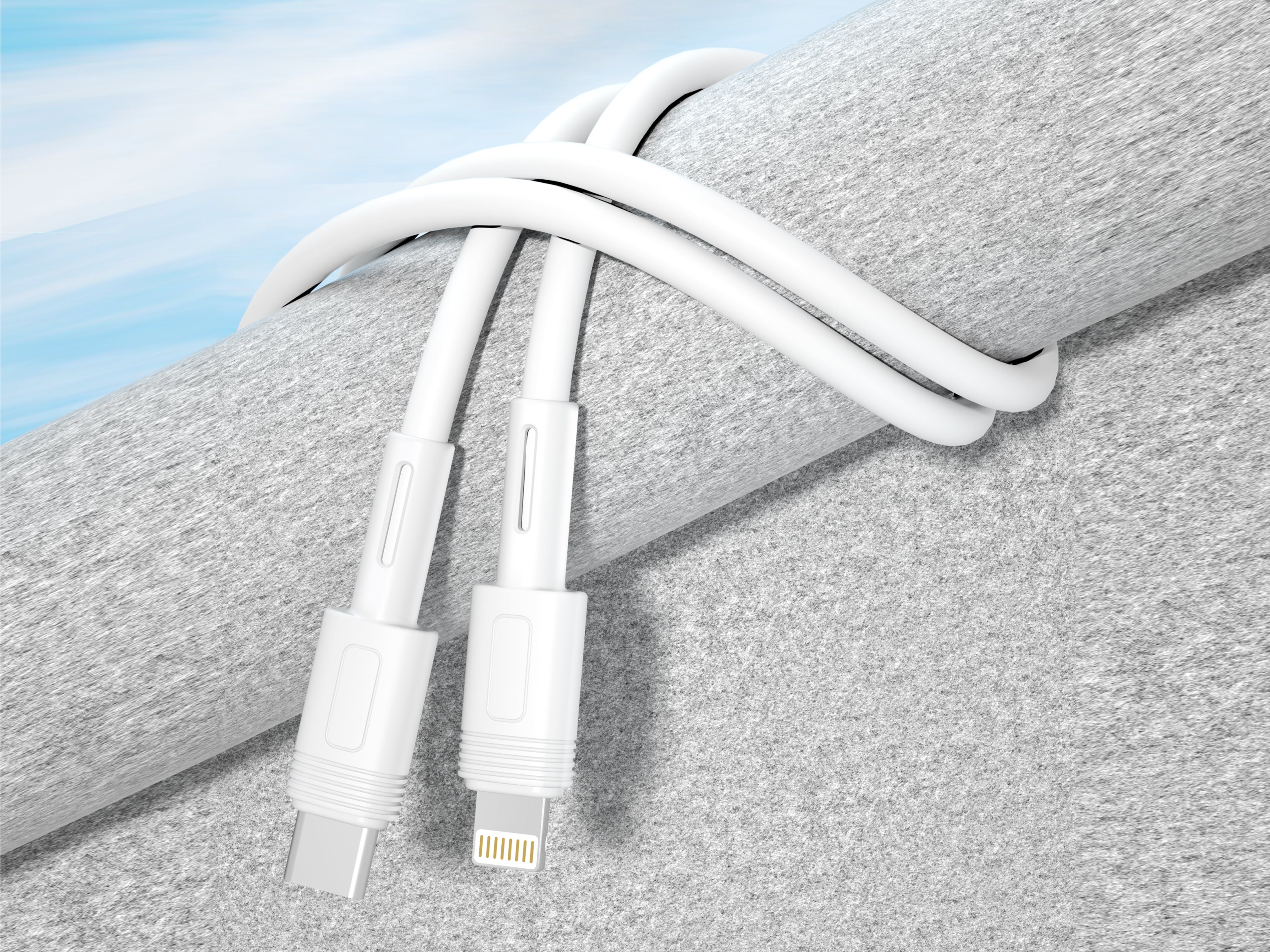 Techancy Cabo de Dados PD Type-C para Lightning TB1772, 30W, Compatível com iPhone 14/13/12/11, 1.5m, Branco
