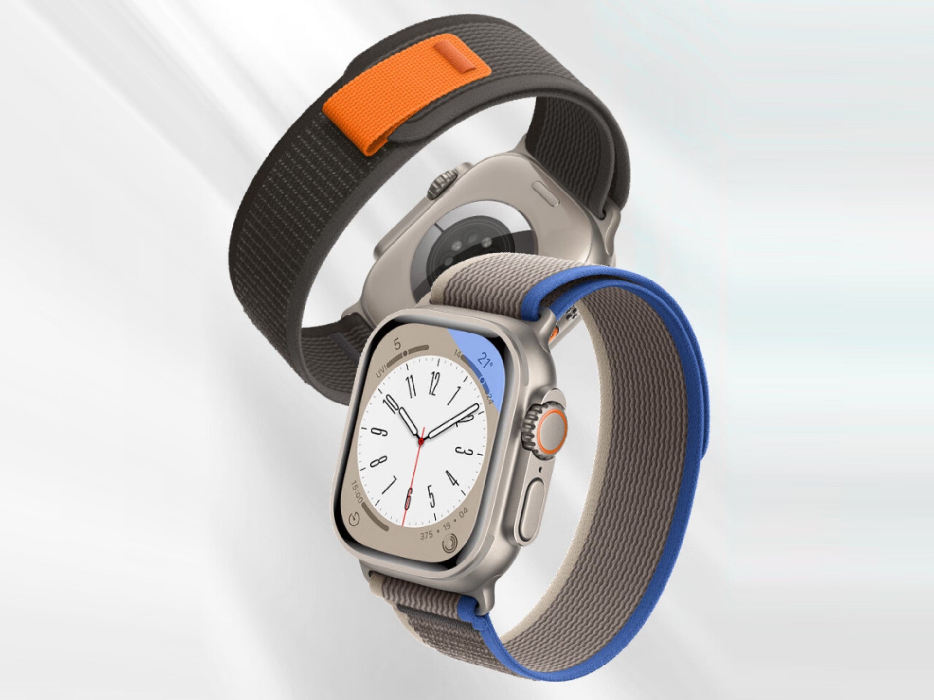 Correa deportiva negra Techancy KC2121, compatible con Apple Watch Ultra 42 mm/44 mm/45 mm/49 mm, nailon y velcro, cierre ajustable.