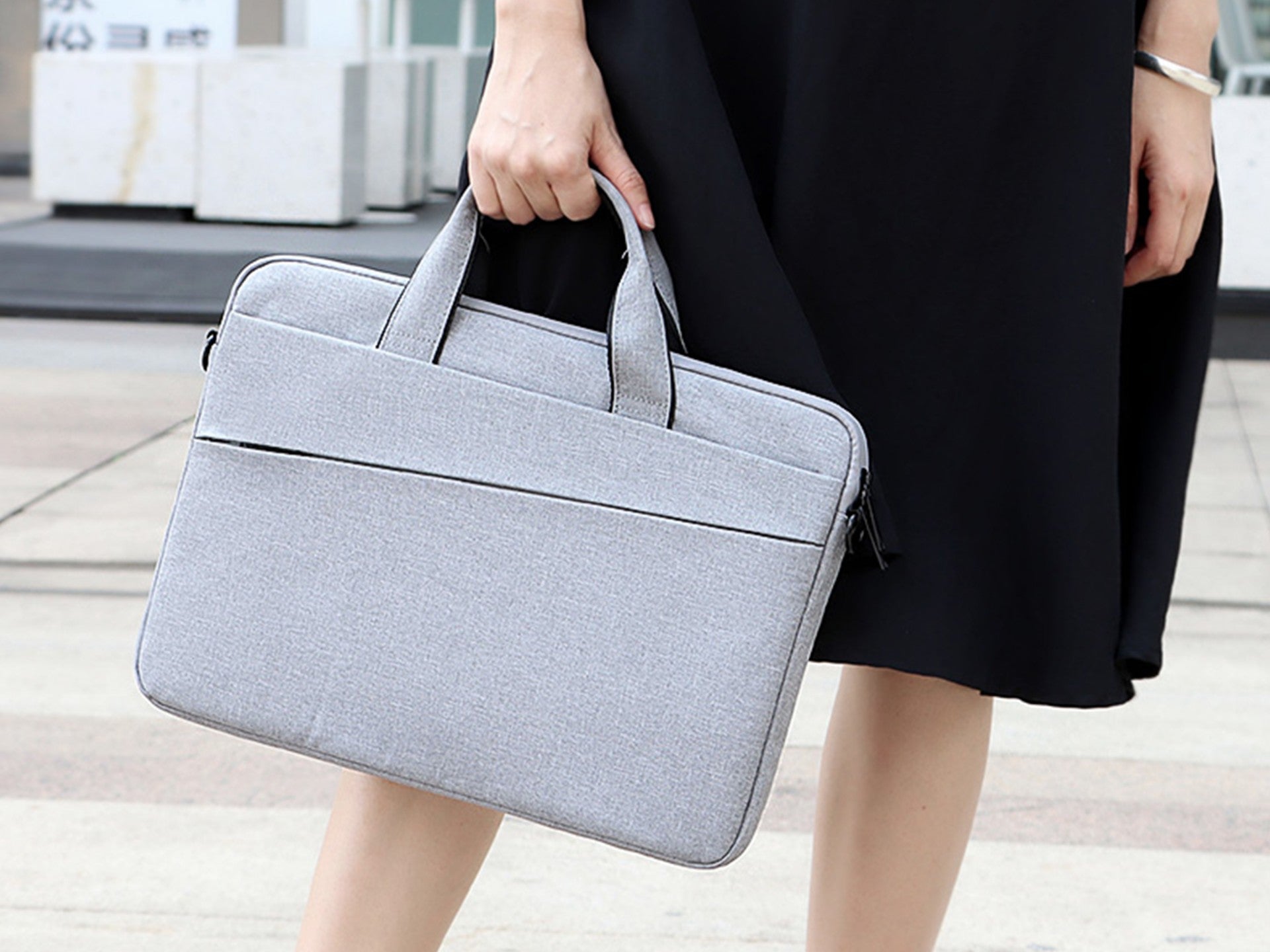 Techancy TW2779 Laptop Bag, Gray, 14.1/15.4 inch, Adjustable Strap