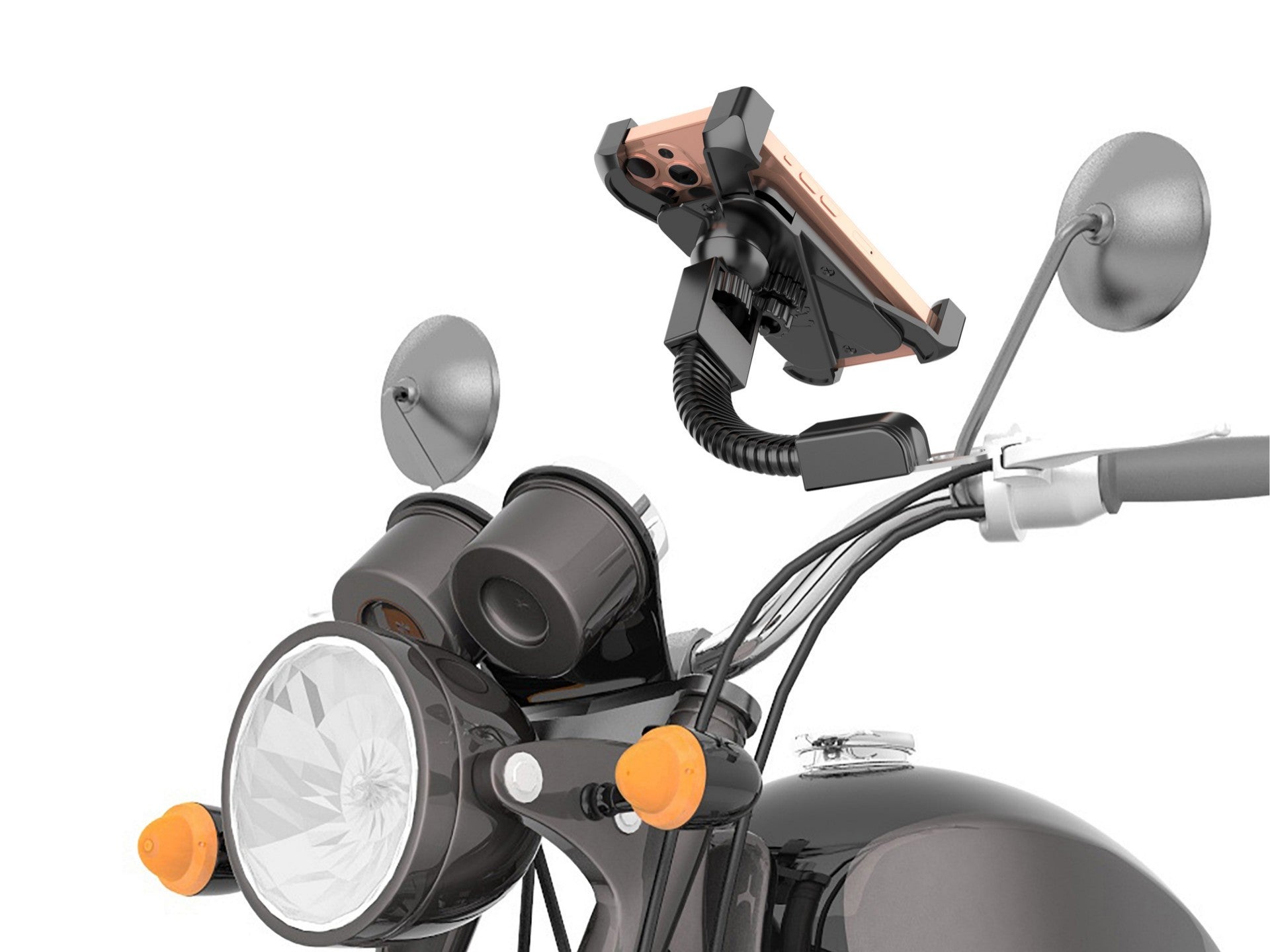 Soporte universal para teléfono móvil Techancy Ti2256 para motocicleta (4,5-7 pulgadas), firme y fiable, esencial para conducir.