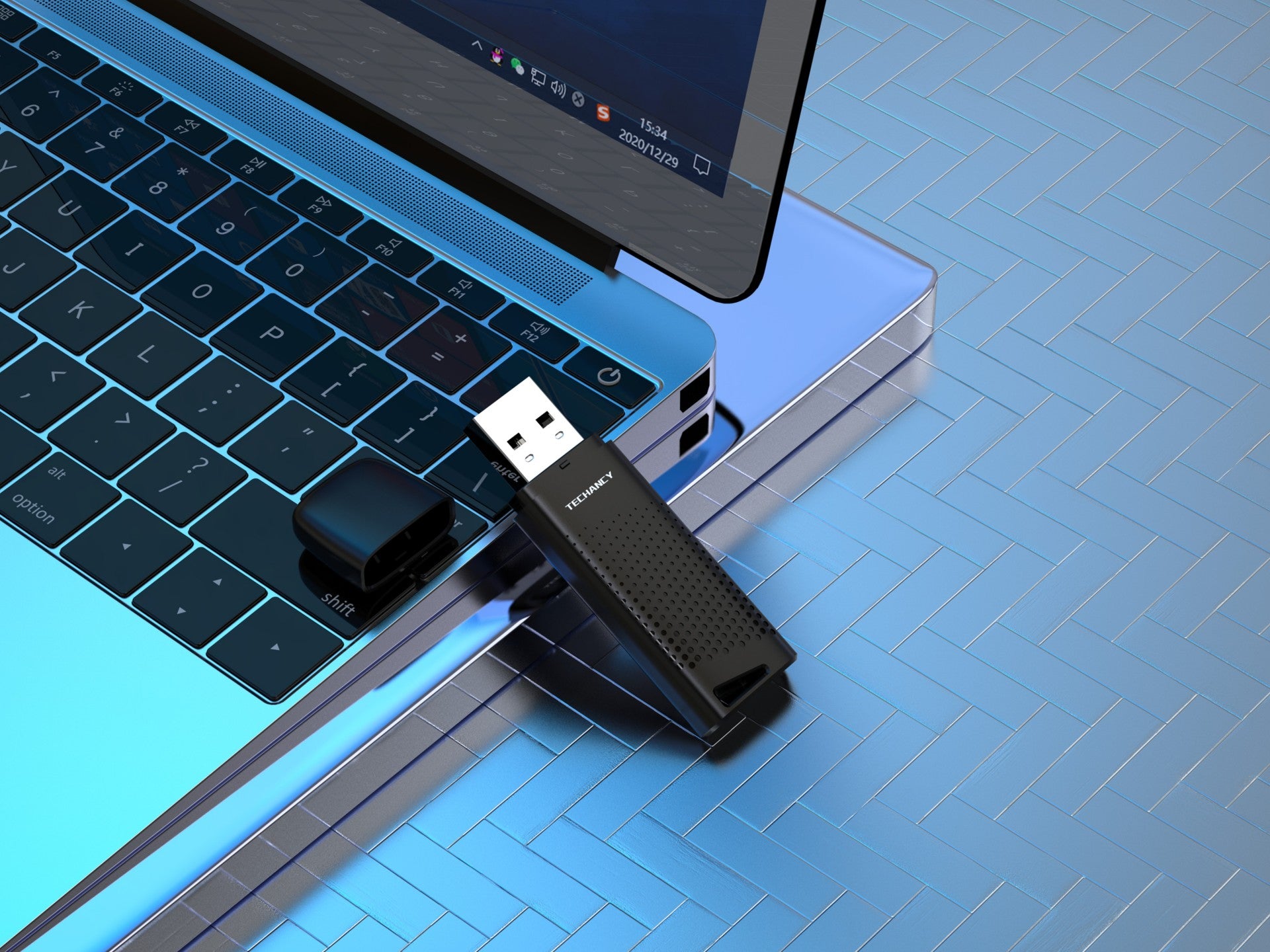 Techancy USB Flash Drive 8GB Preto LB2903, Usb 2.0, Compatível com PC/Mobile/Mac, Armazenamento seguro de ficheiros