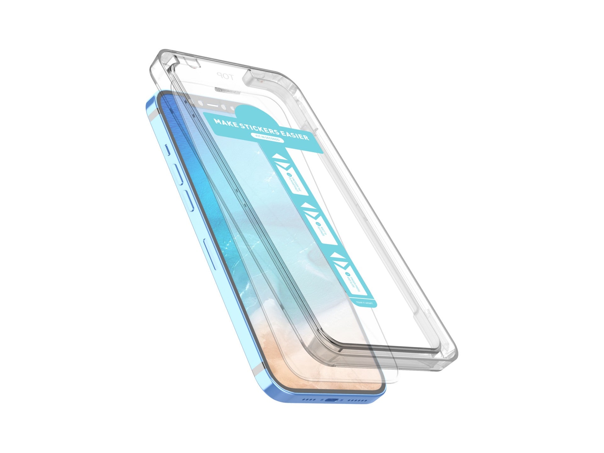 Techancy Tempered Glass Screen Protector, Dustproof Case with Quick Installation, Bubble Free, KS2201, Compatible with iPhone 12 Pro Max, Clear Color