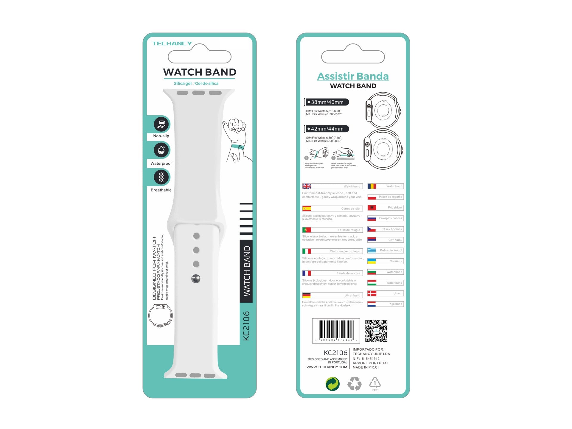 Pulsera de silicona gris Techancy KC2106, compatible con Apple Watch 42/44/45/49 mm, hecha de silicona, suave y cómoda.