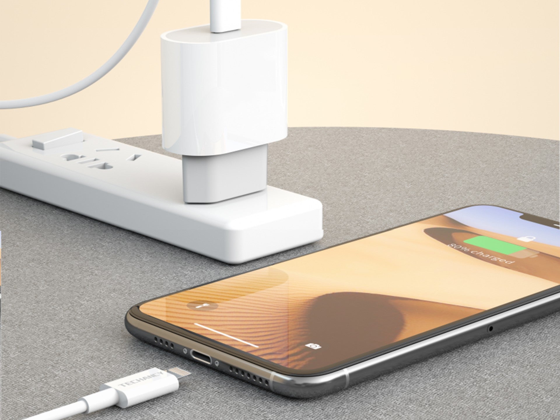 Techancy PD Charger 18W TA2786, USB-C Lightning Cable Set, 18W Fast Charging, Compact and Portable